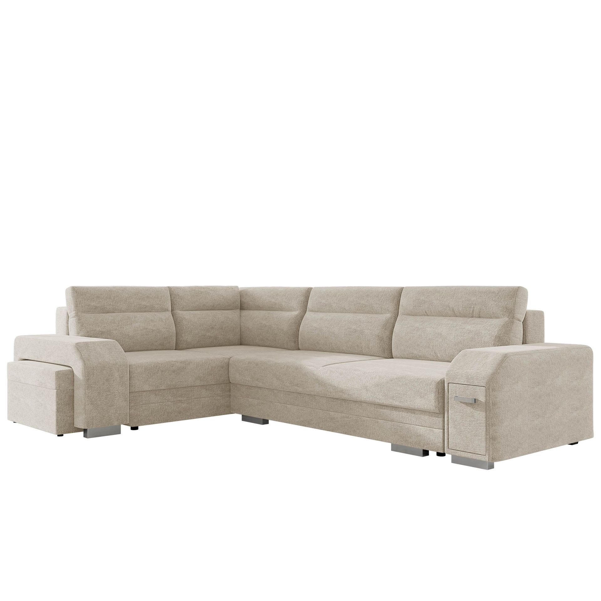Alvares 4-sits Hörnbäddsoffa med förvaring - Beige