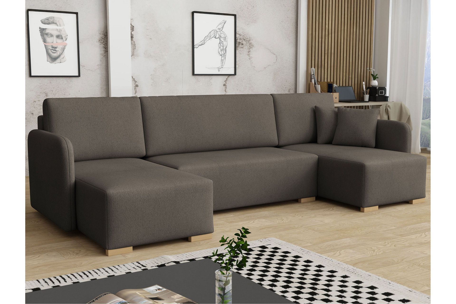 Amelus B&auml;ddsoffa Dubbeldivan 4-sits - Brun
