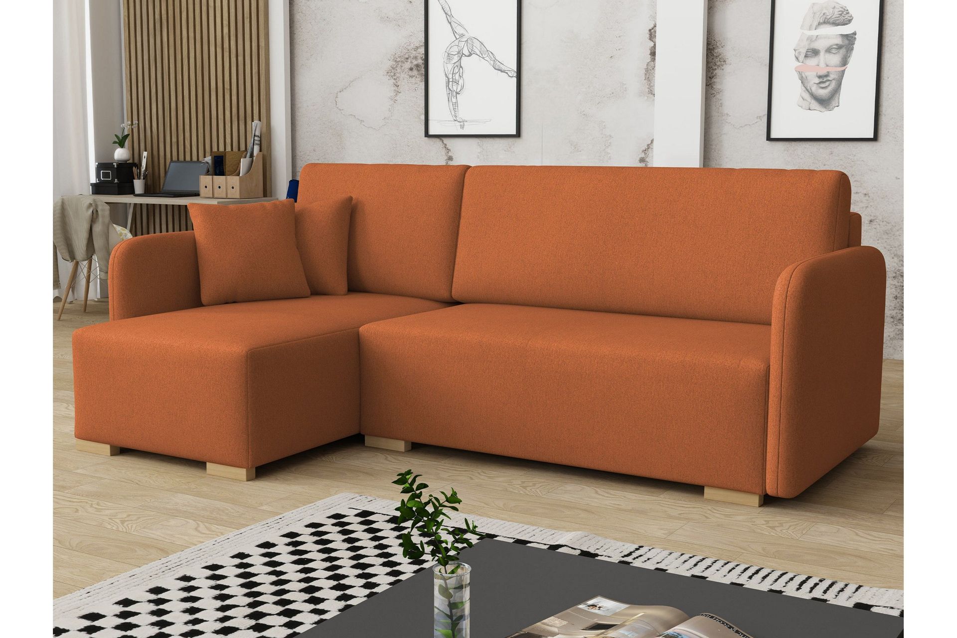 Amelus Bäddsoffa m. Divan 4-sits - Beige