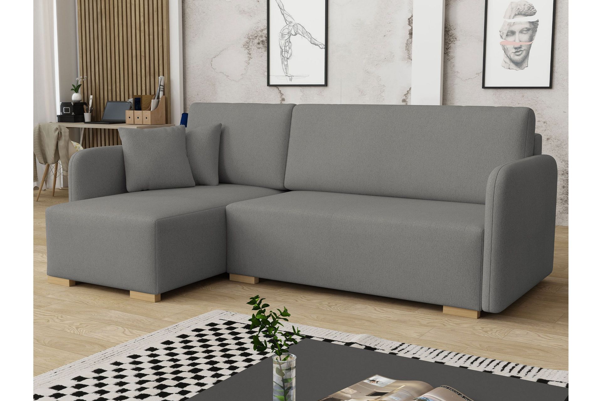 Amelus B&auml;ddsoffa m. Divan 4-sits - Gr&aring;