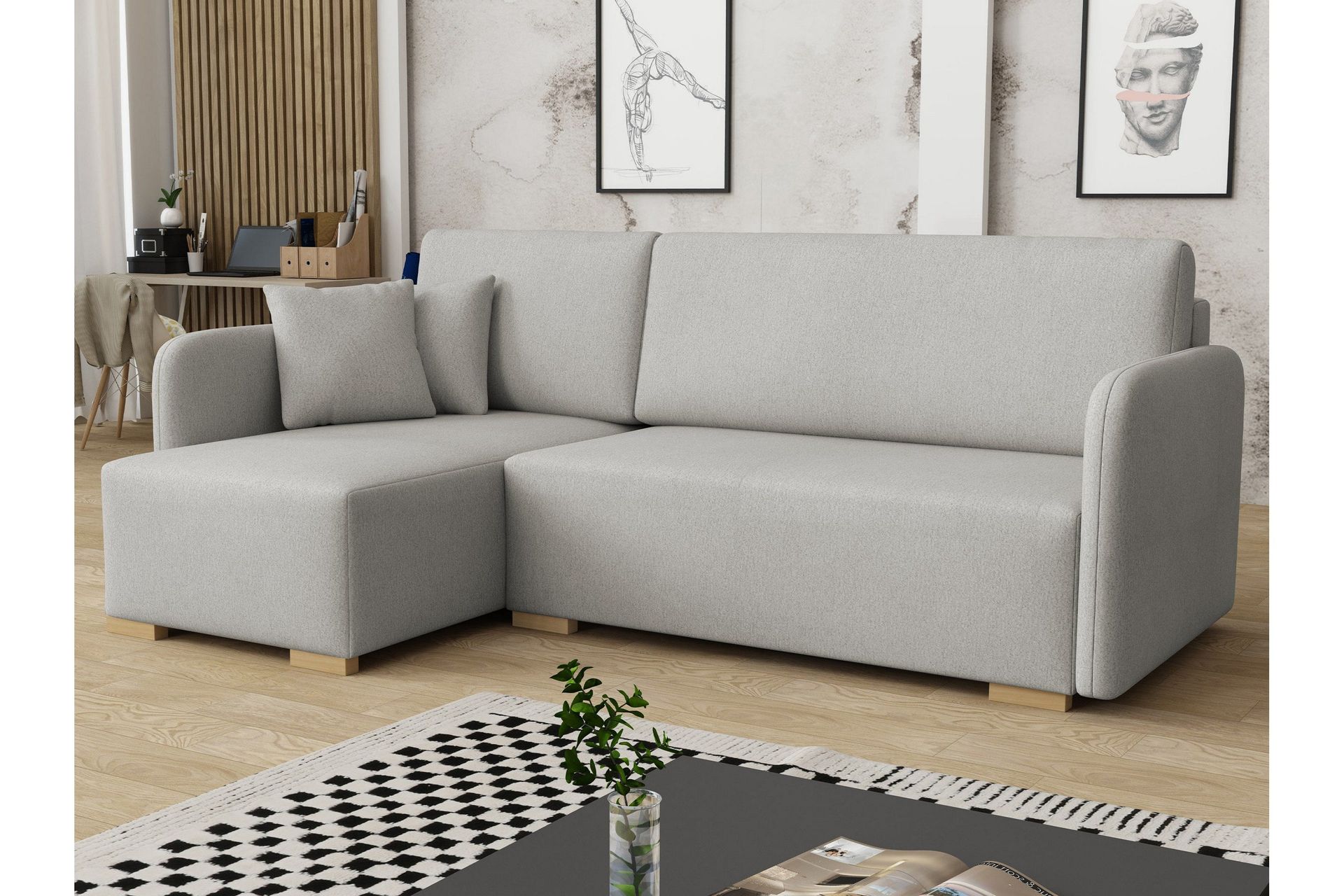 Amelus B&auml;ddsoffa m. Divan 4-sits - Vit