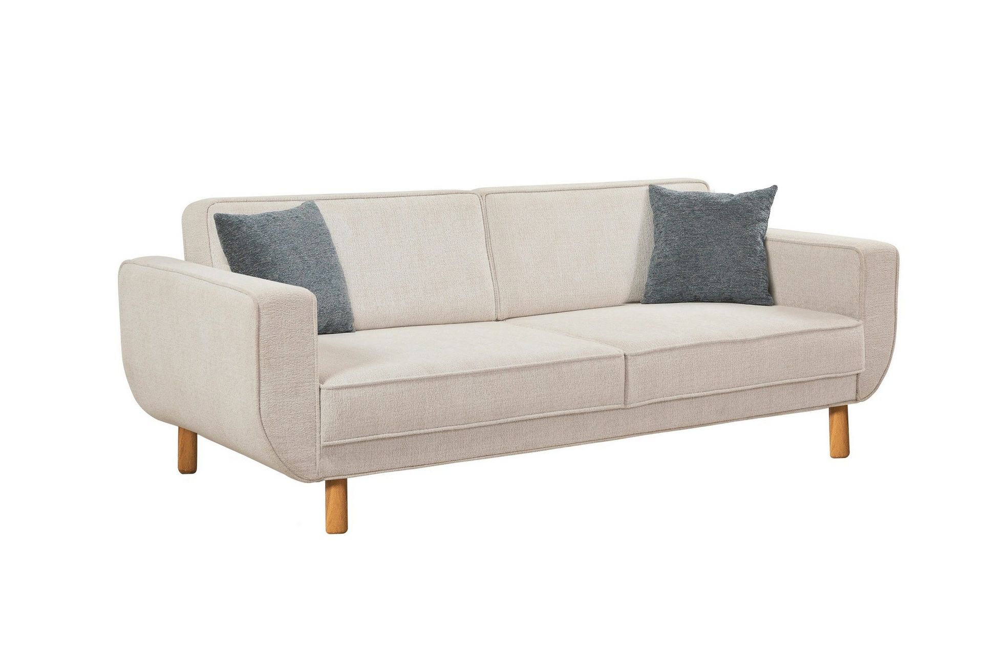 Austen 3-sits Bäddsoffa 66x189 cm i Tyg - Gräddvit