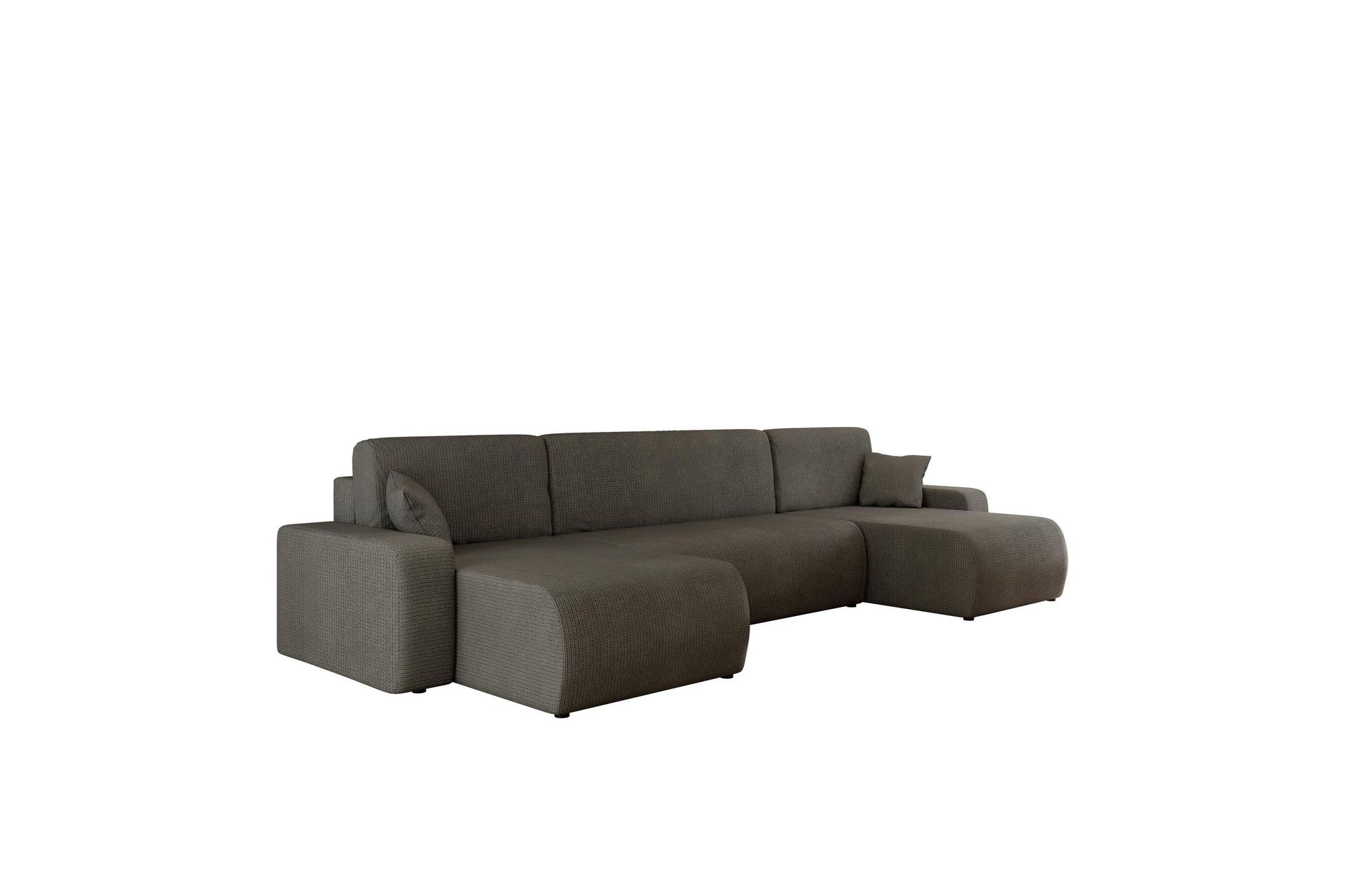 Barile Bäddsoffa Dubbeldivan 4-sits i Plysch - Grå