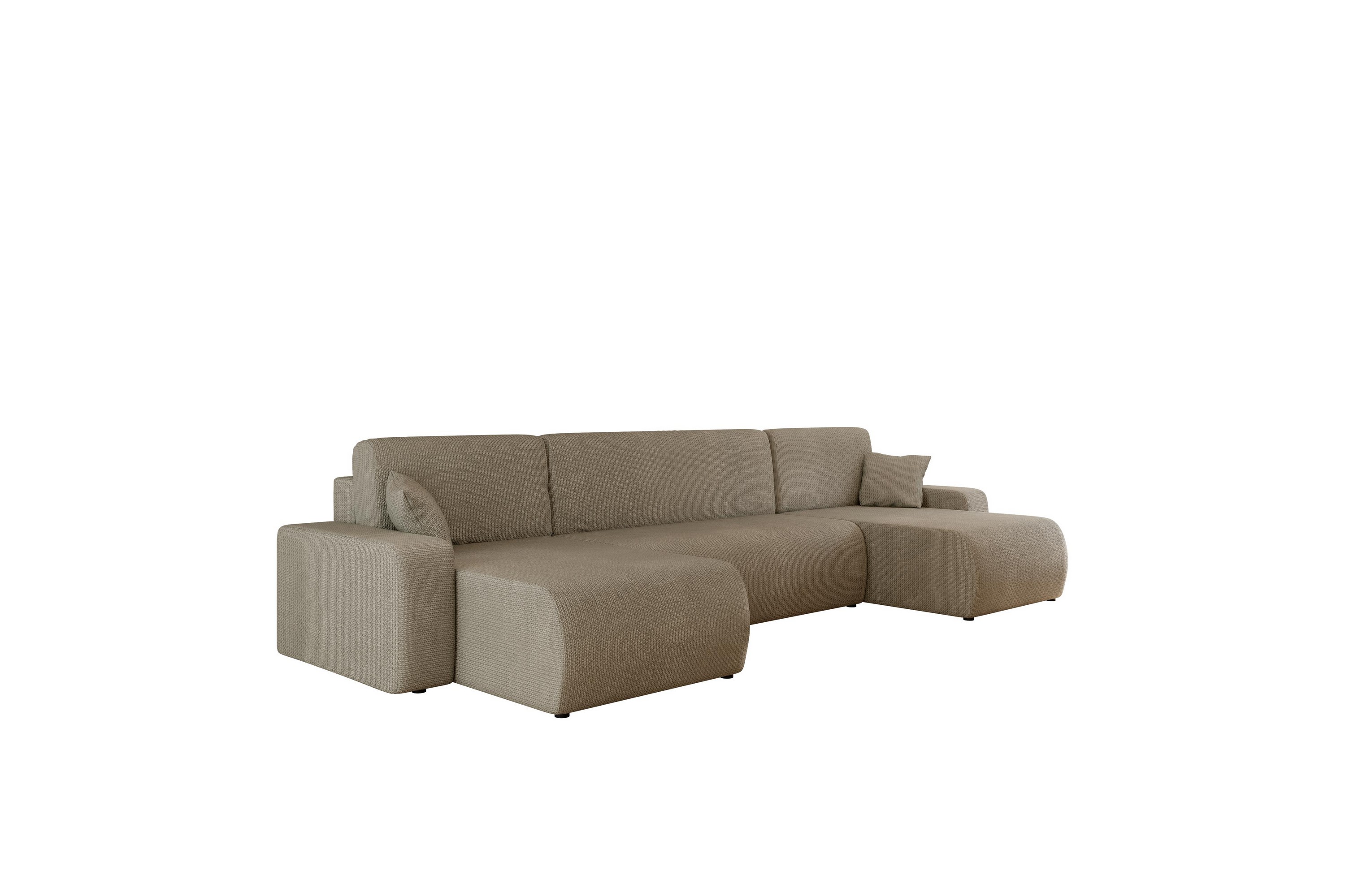 Barile Bäddsoffa Dubbeldivan 4-sits i Plysch Brun