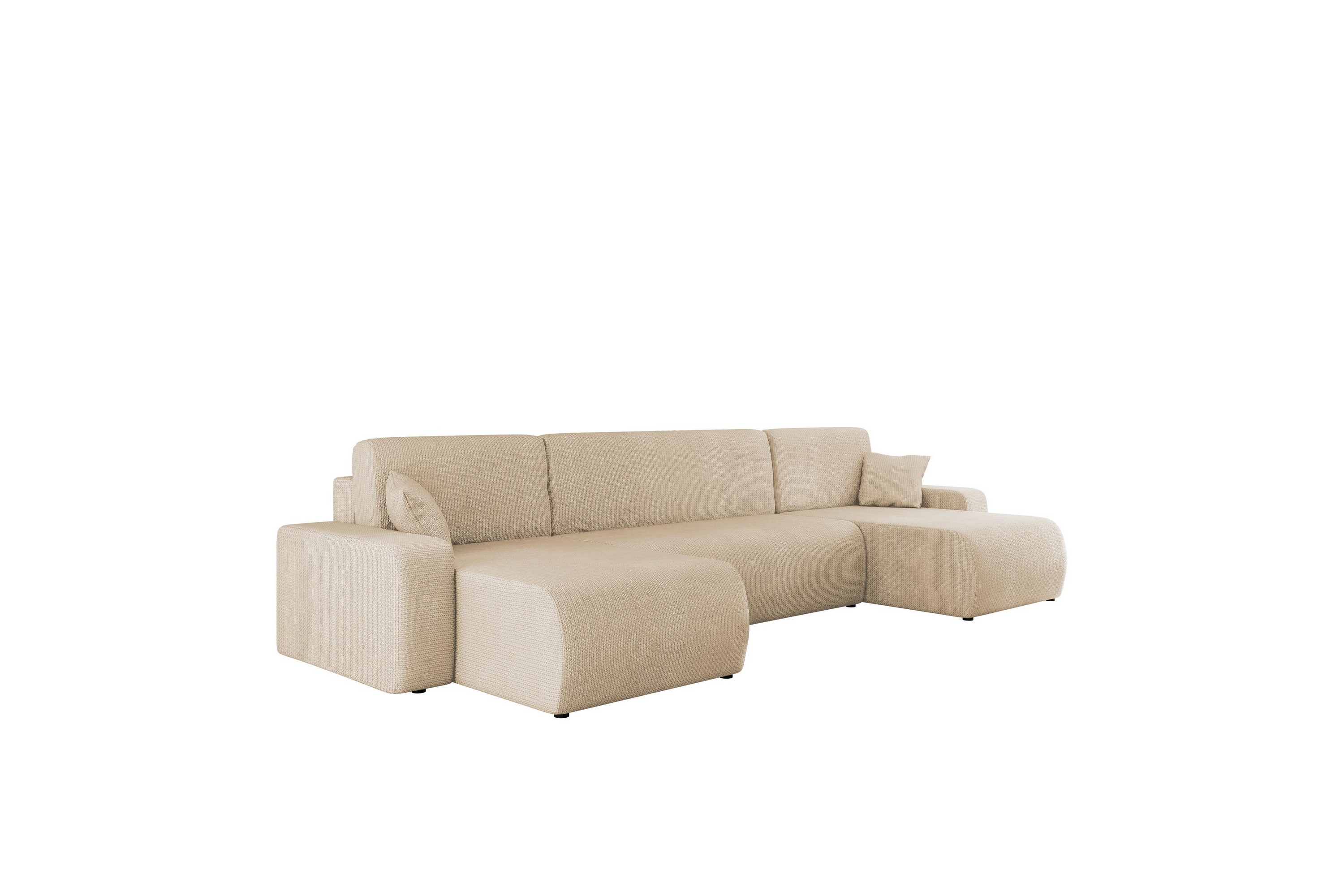 Barile Bäddsoffa Dubbeldivan 4-sits i Plysch Beige