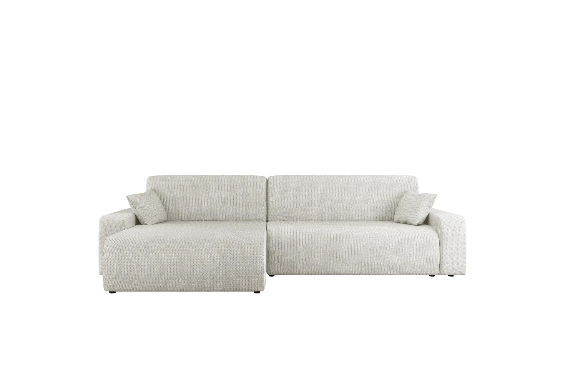 Barile B&auml;ddsoffa med Divan 3-sits i Plysch - Vit