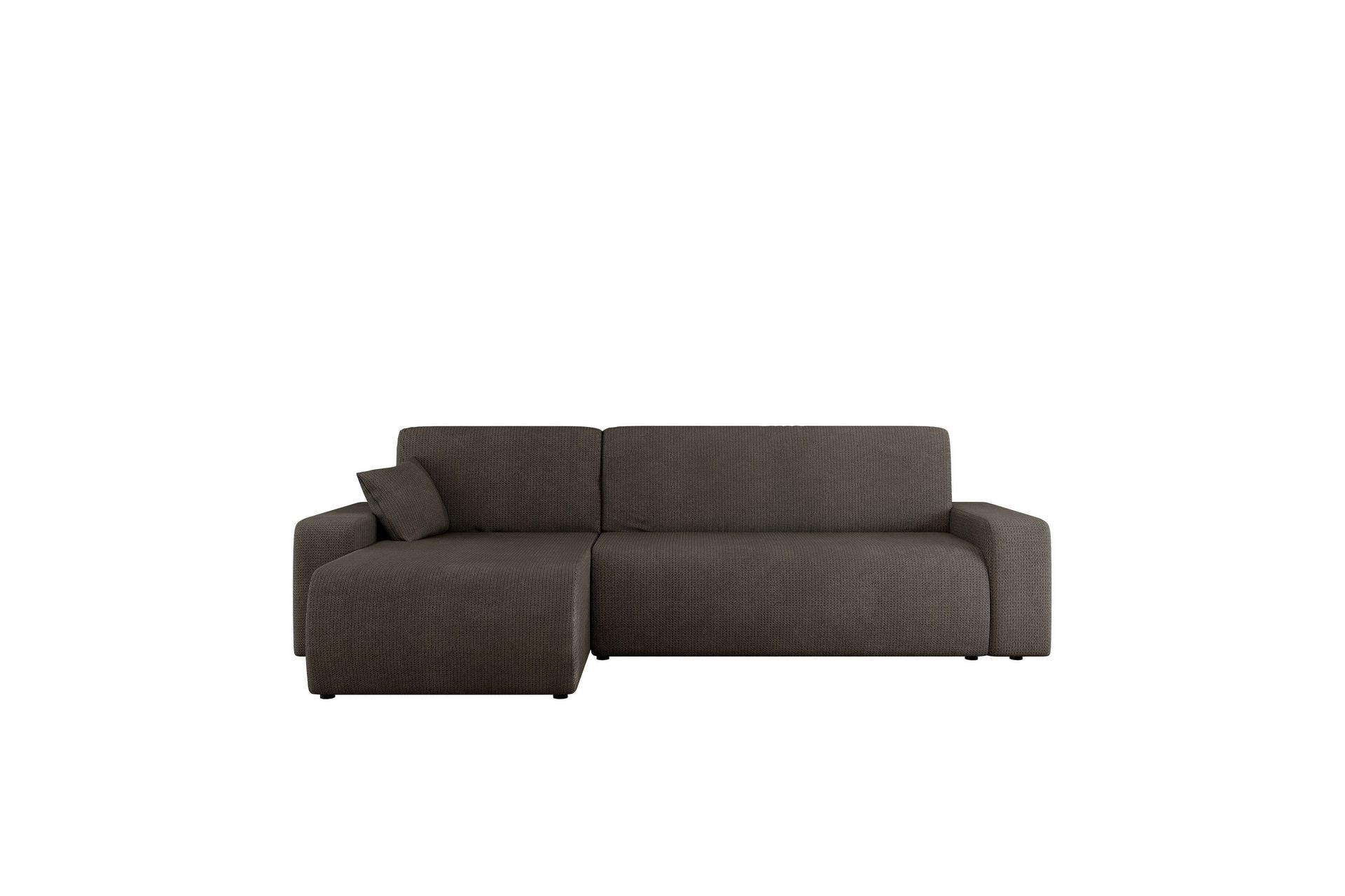 Barile Bäddsoffa med Divan 3-sits i Plysch - Grå