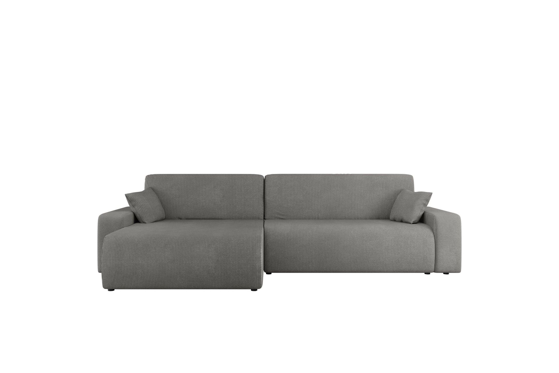 Barile Bäddsoffa med Divan 3-sits i Plysch - Grå