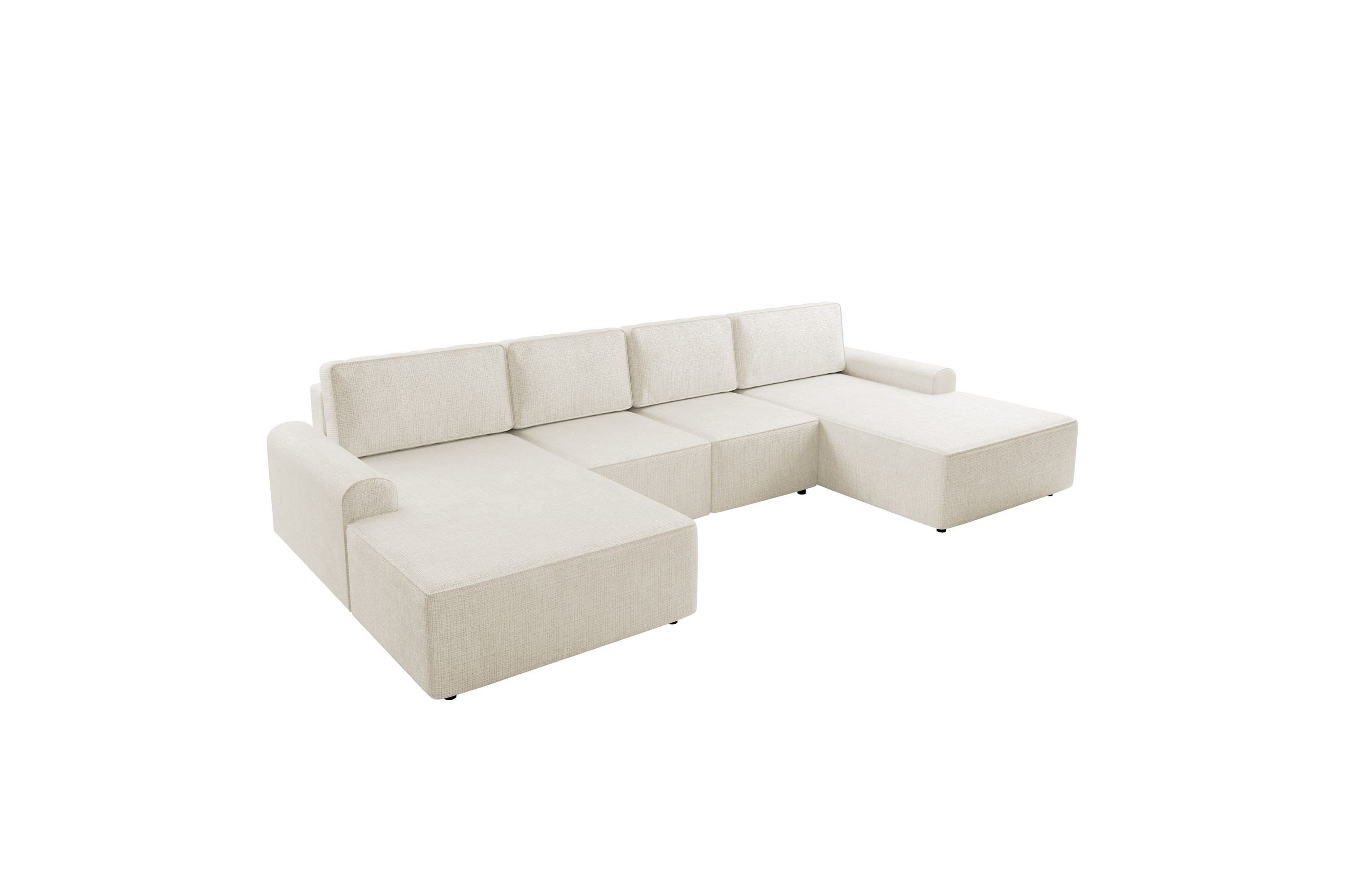 Bella Bäddsoffa Dubbeldivan 4-sits i Plysch Beige