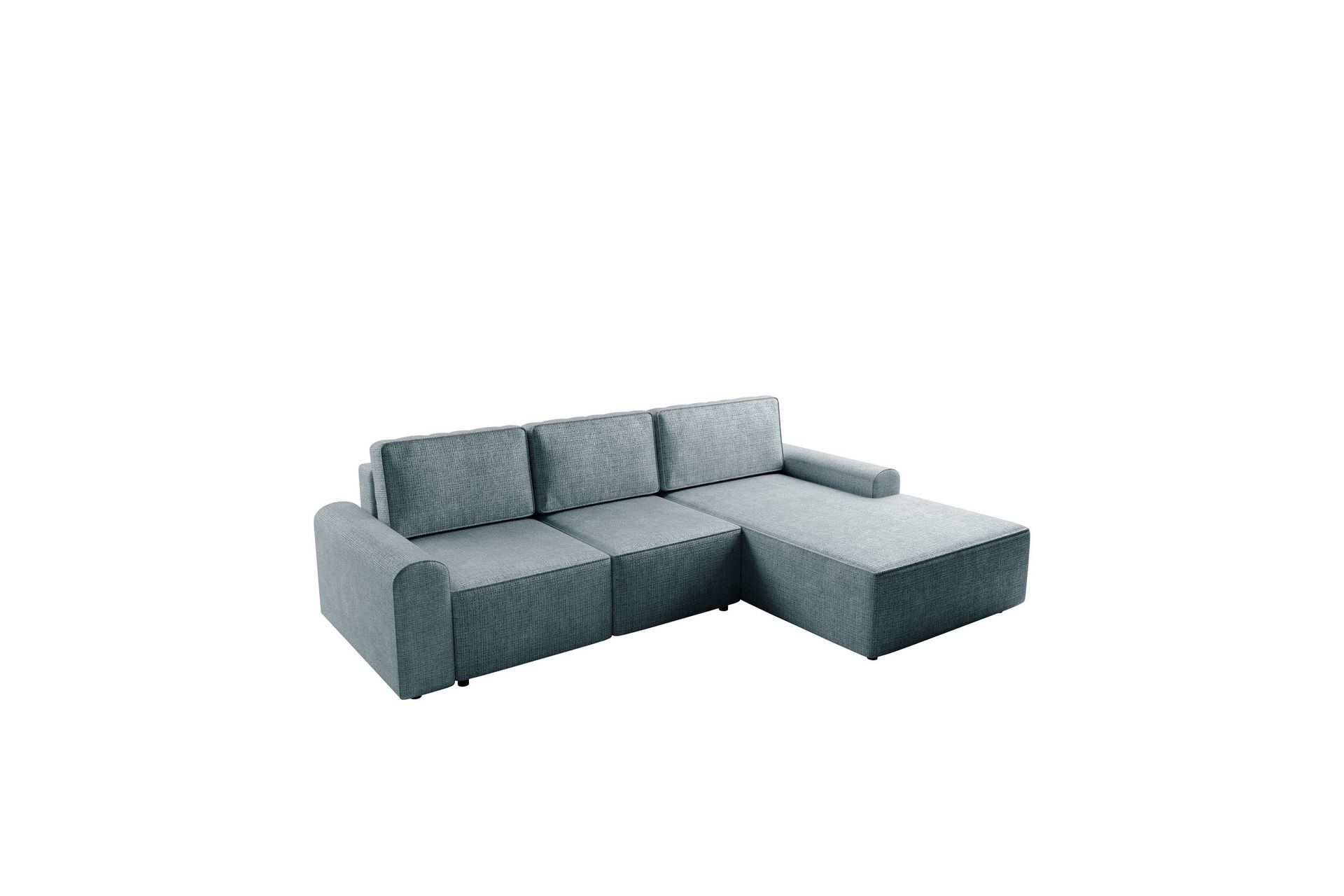 Bella B&auml;ddsoffa med Divan 3-sits i Plysch - Gr&aring;