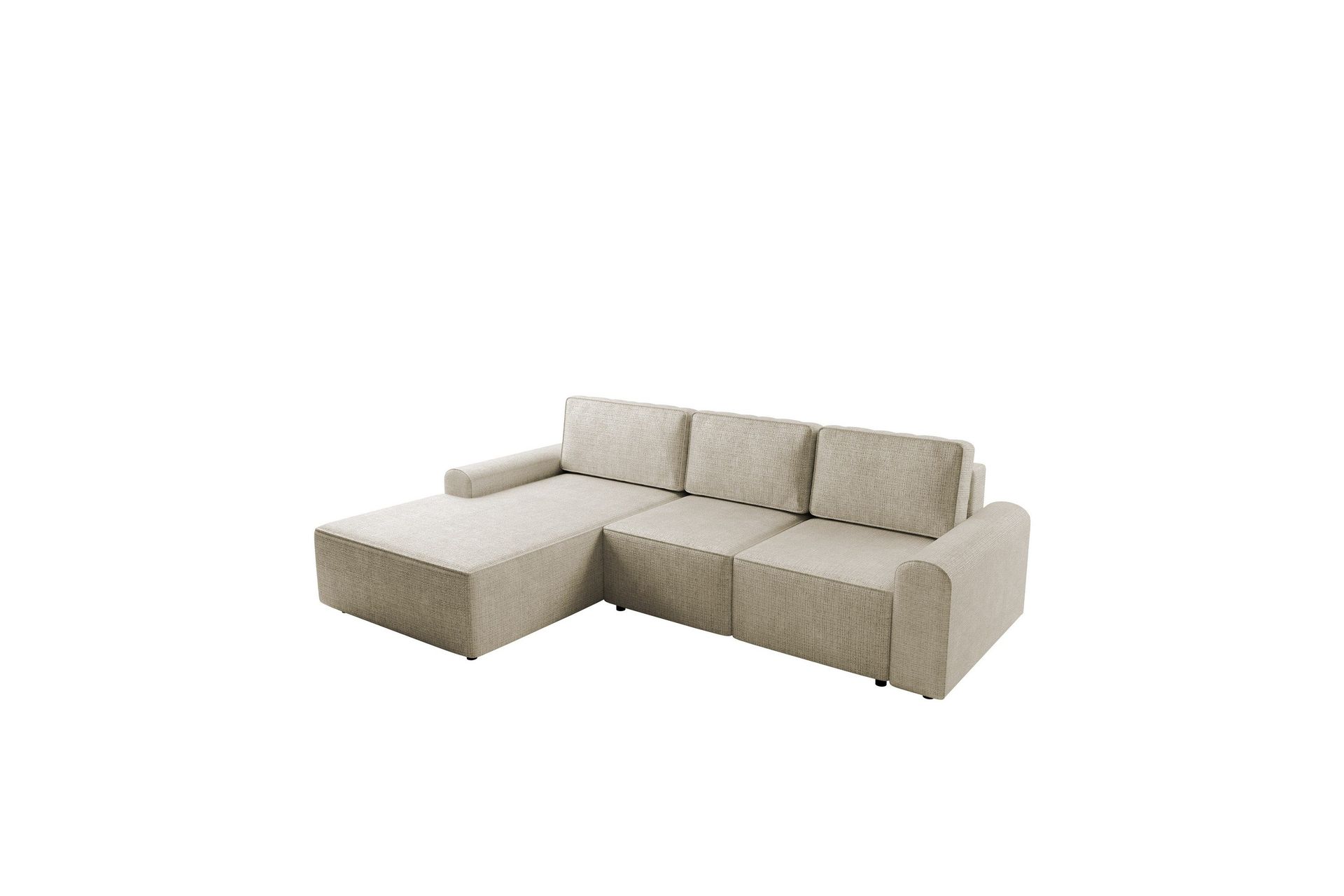 Bella B&auml;ddsoffa med Divan 3-sits i Plysch - Beige