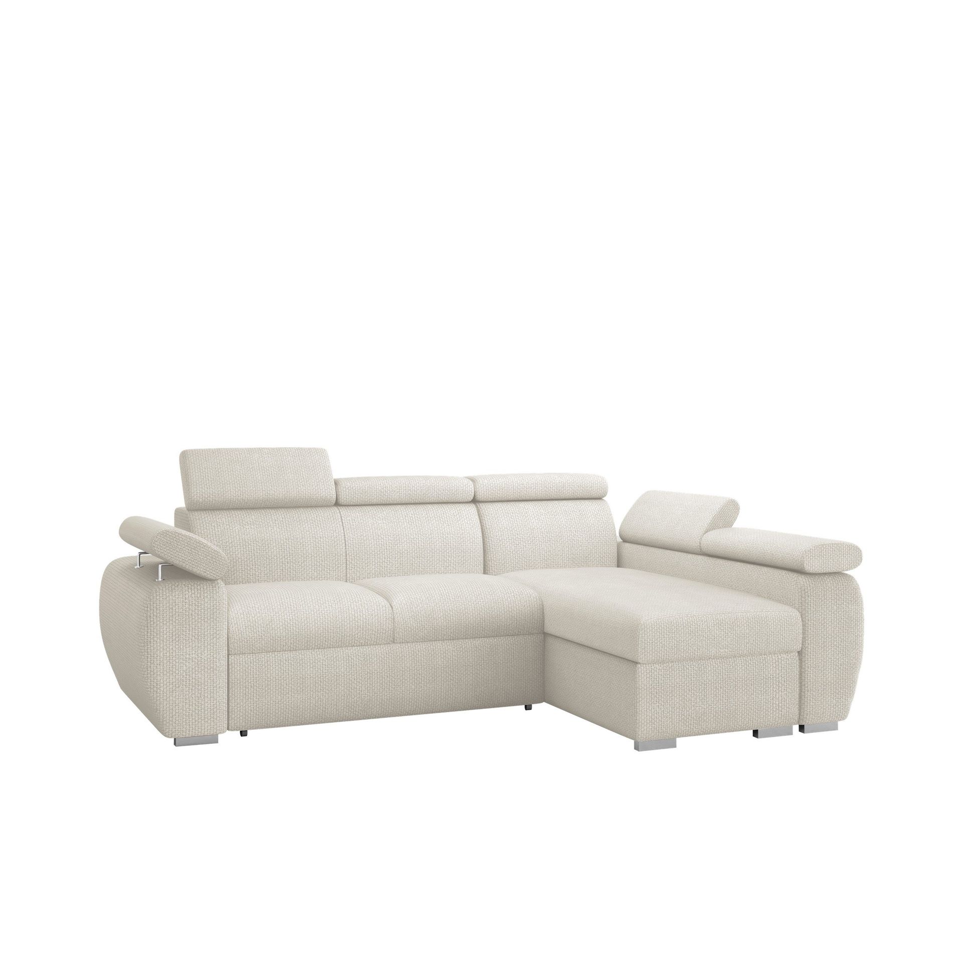 Binche 3-sits Bäddsoffa divan höger med förvaring - beige