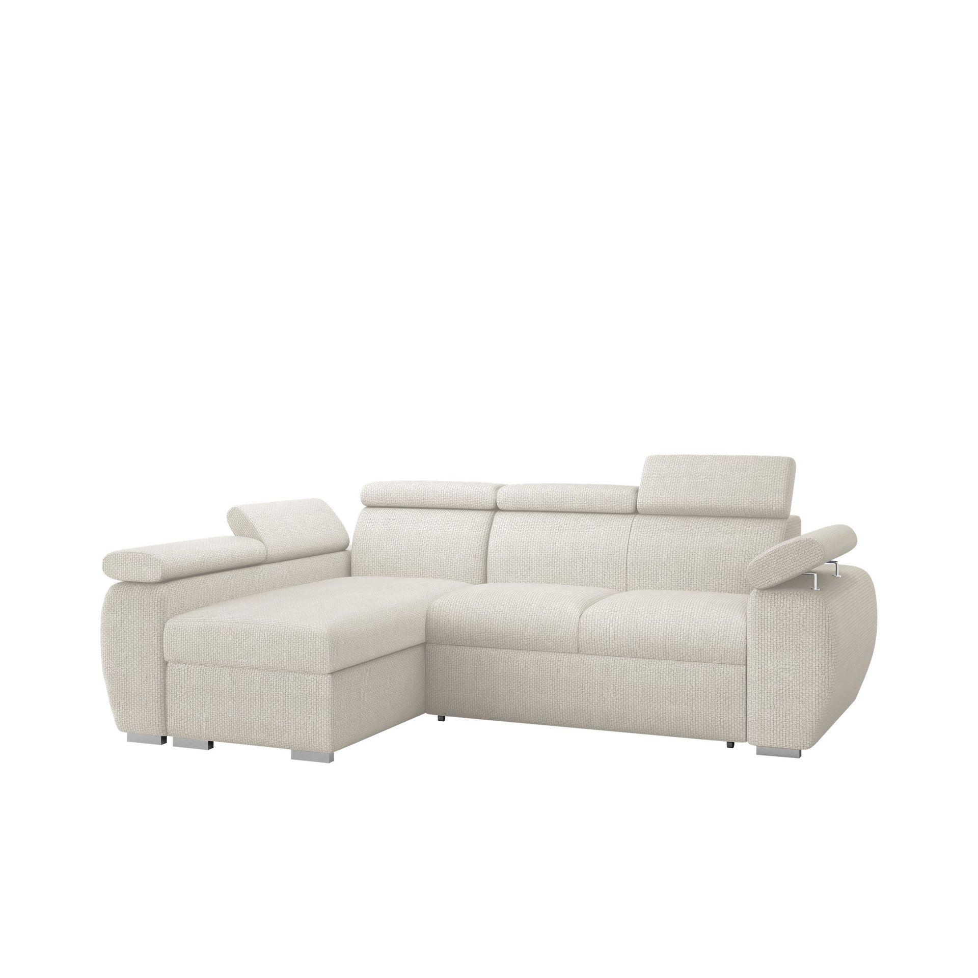 Binche 3-sits B&auml;ddsoffa divan v&auml;nster med f&ouml;rvaring - beige