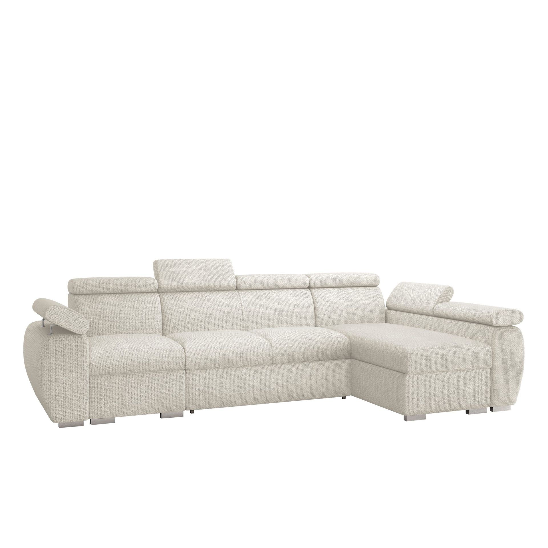 Binche 4-sits Bäddsoffa divan höger med förvaring - Beige