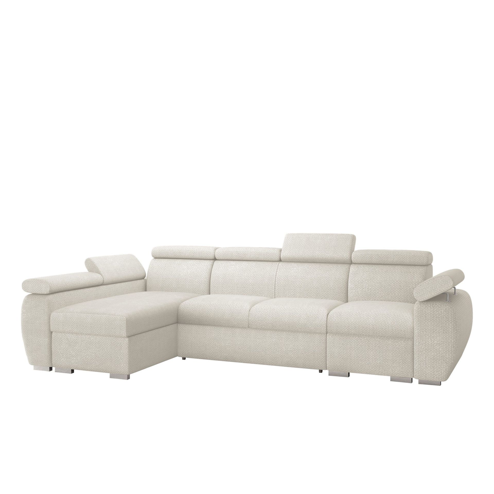 Binche 4-sits Bäddsoffa divan vänster med förvaring - beige