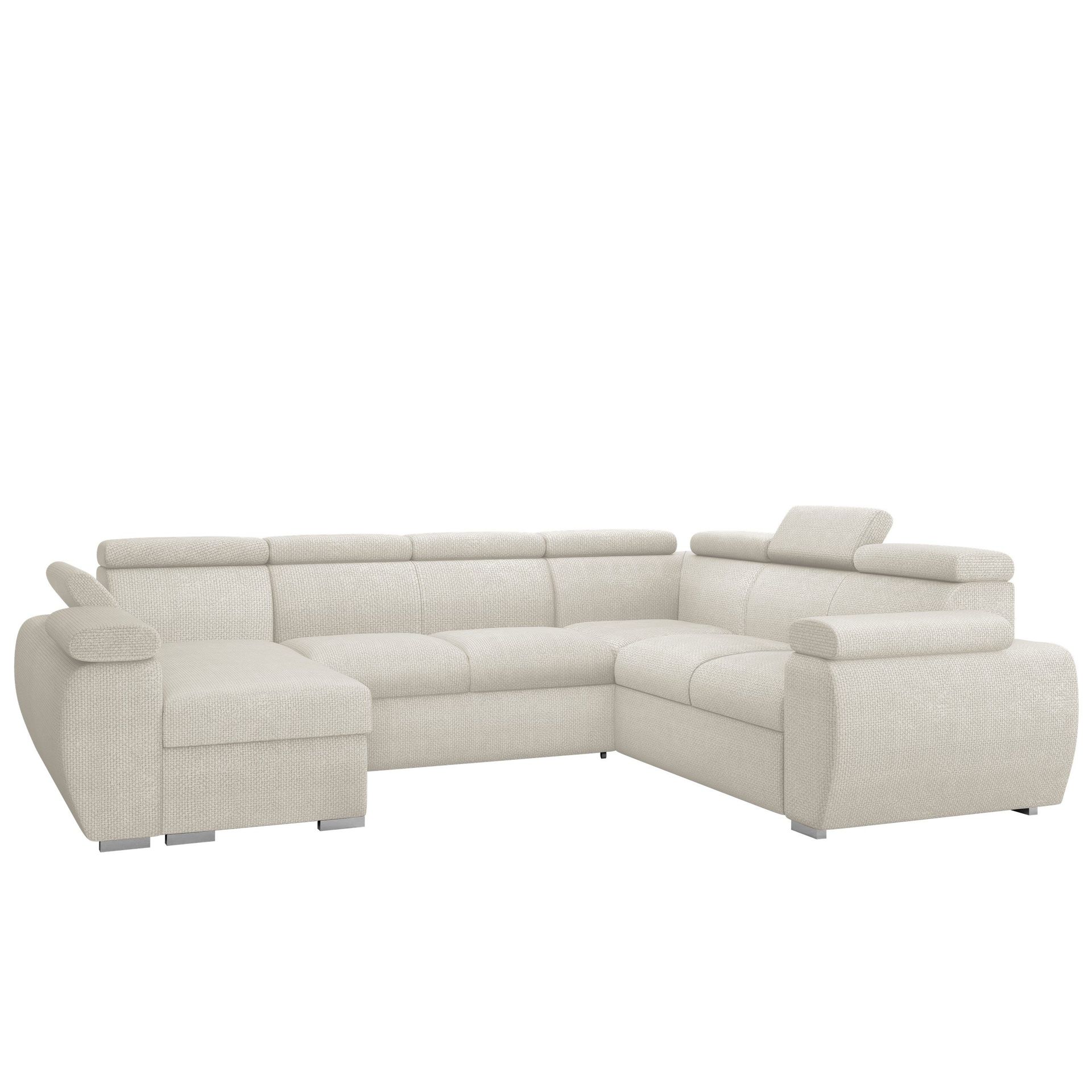 Binche 6-sits Bäddsoffa hörn med divan vänster och förvaring - Flow 06