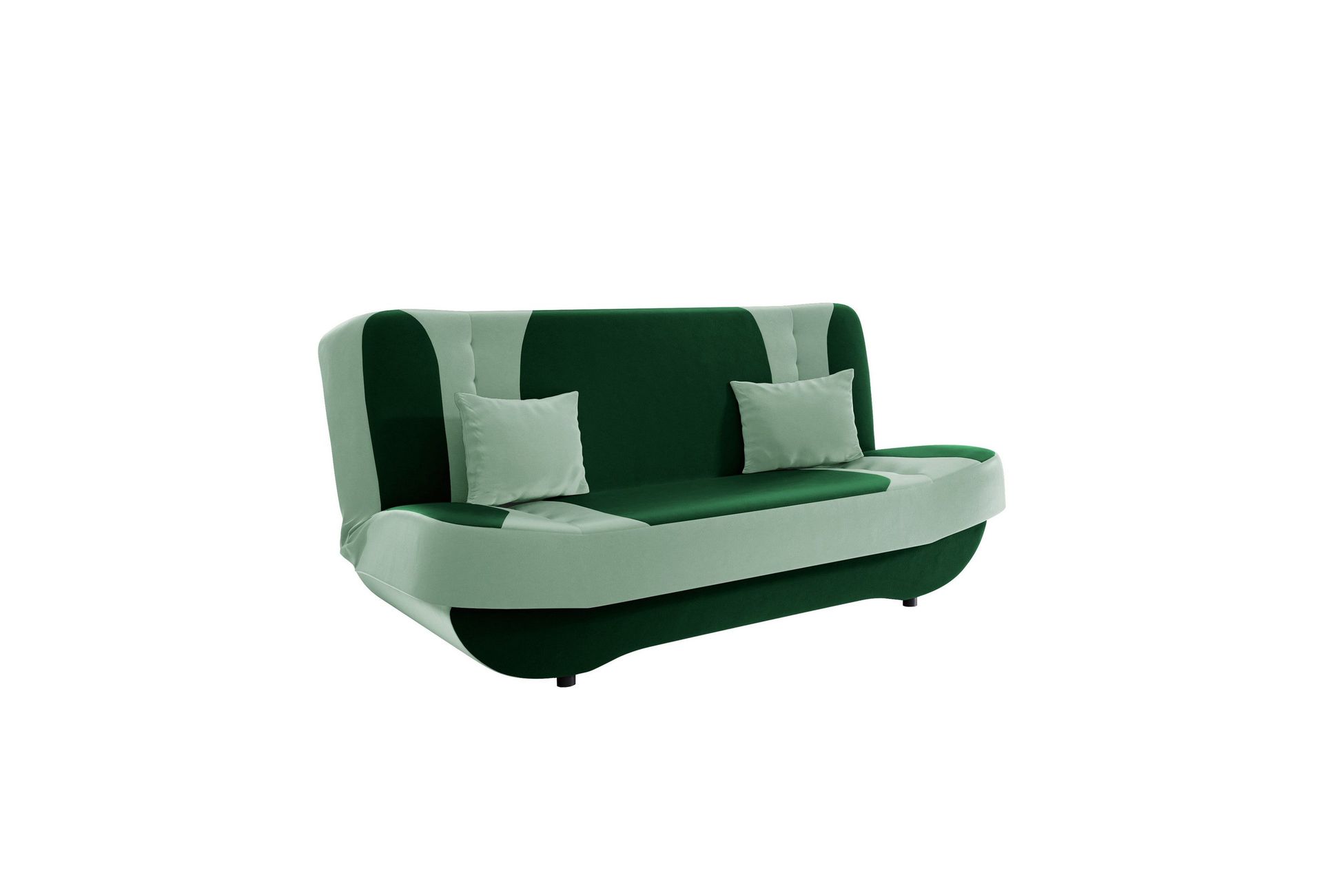 Burralla 2-sits Fällbar Bäddsoffa 118x184 cm med Förvaring i Sammet - Grön