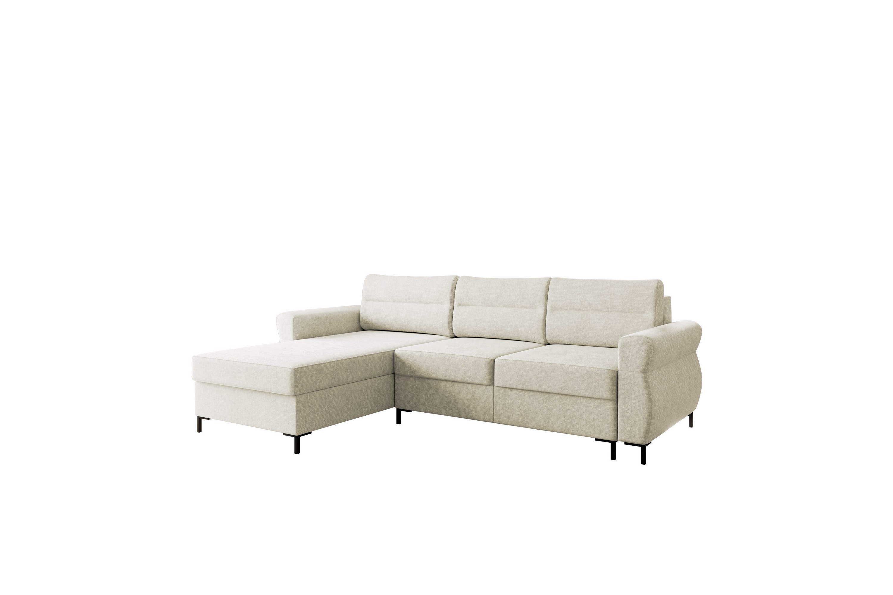 Busness Bäddsoffa med Divan 3-sits i Plysch Beige