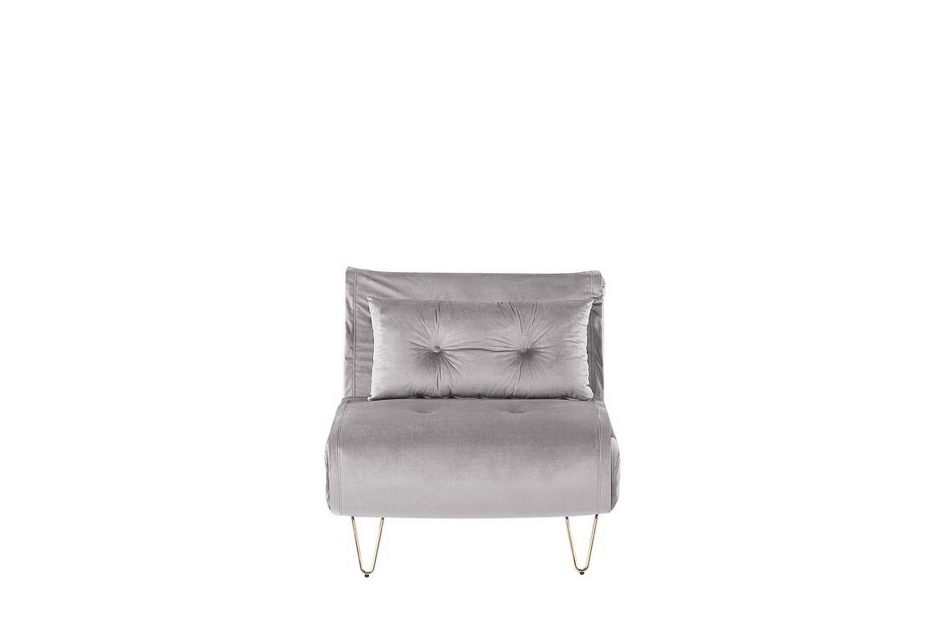 B&auml;ddsoffa 1-sits sammet gr&aring; VESTFOLD - Gr&aring;