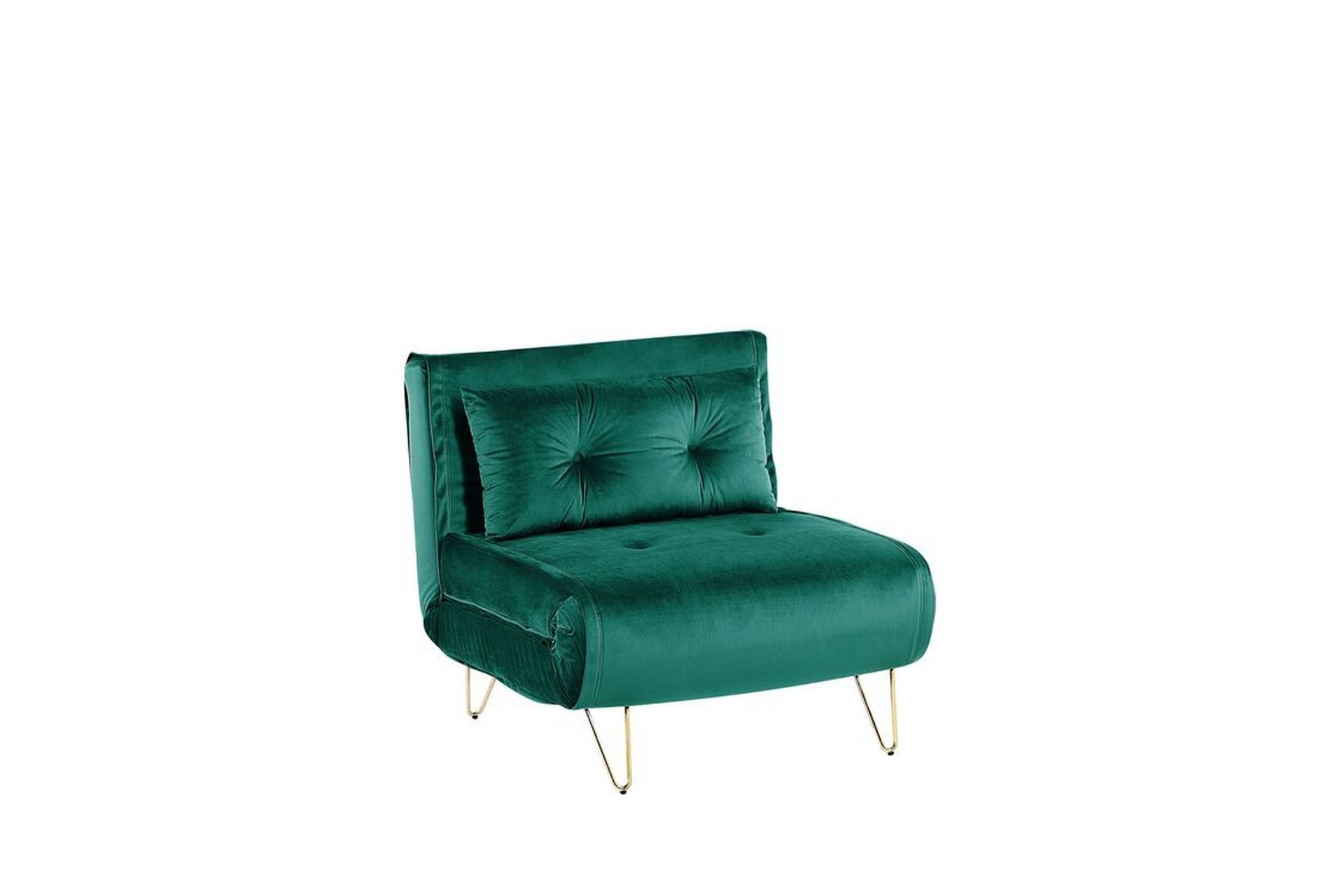 B&auml;ddsoffa 1-sits sammet m&ouml;rkgr&ouml;n VESTFOLD - Gr&ouml;n
