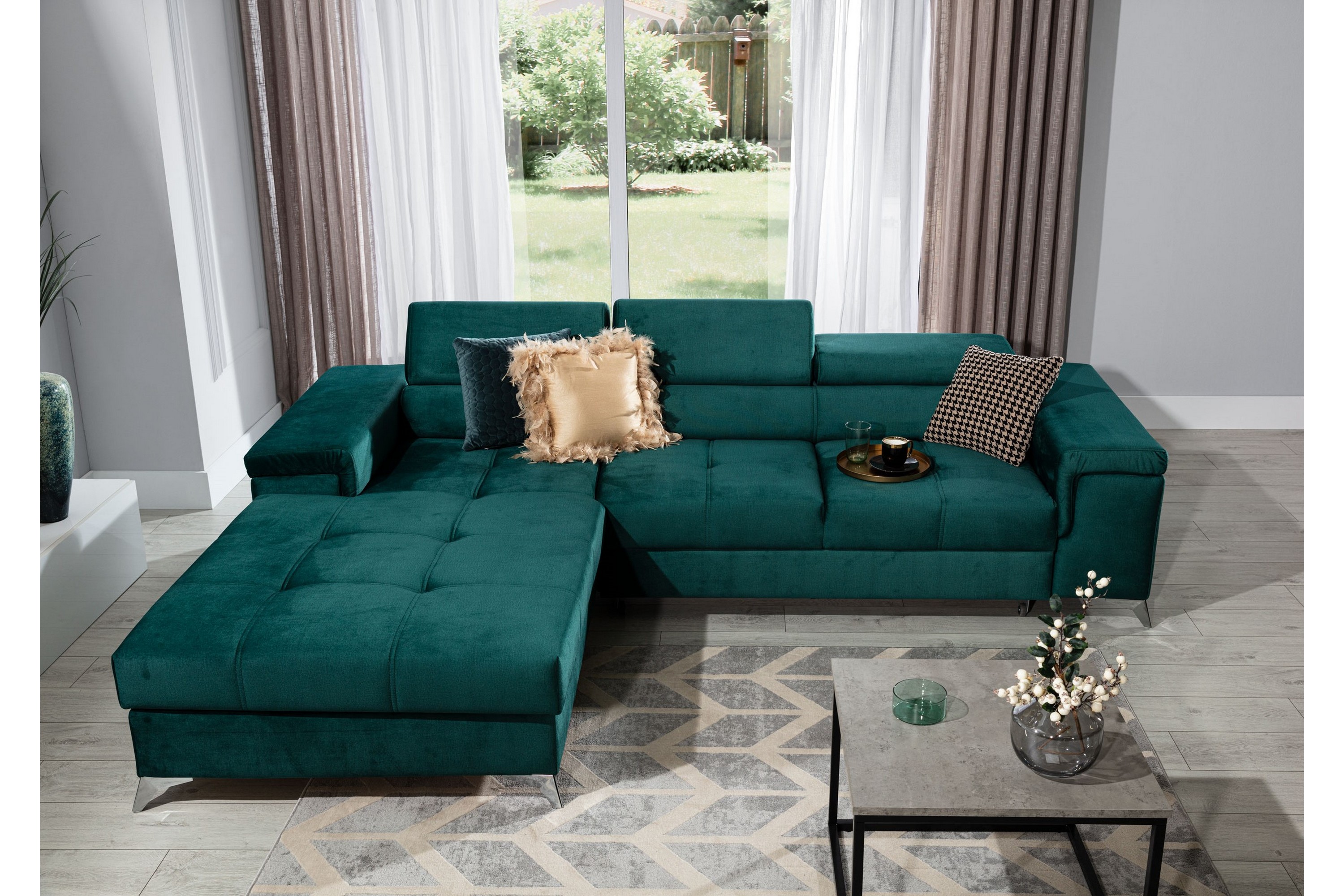 3-sits Bäddsoffa m-Divan Serodino Grön