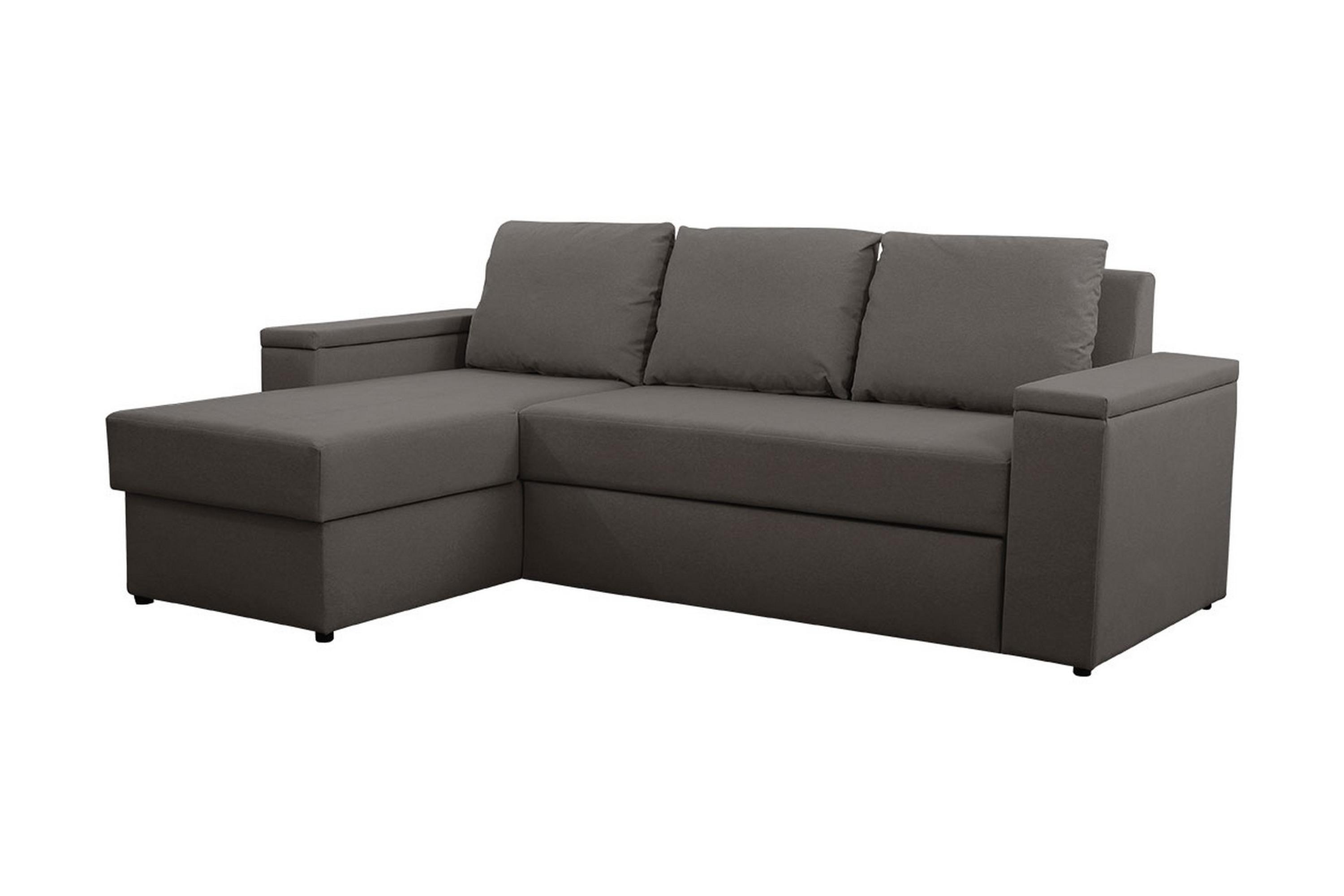 3-sits Bäddsoffa med Divan Herisa med Förvaring Mörkgrå