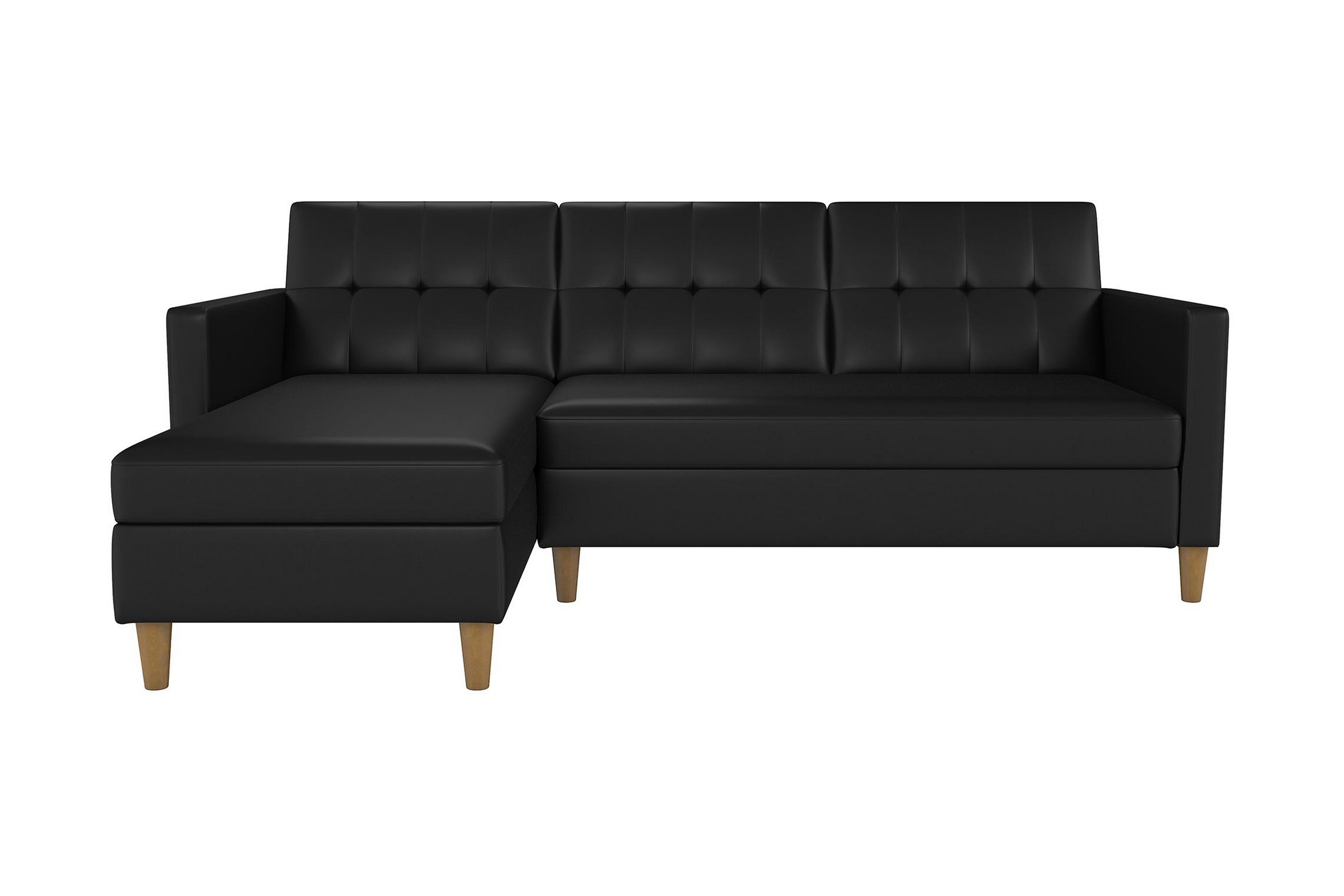3-sits Divanbäddsoffa Hartford Konstläder/Svart Dorel Home