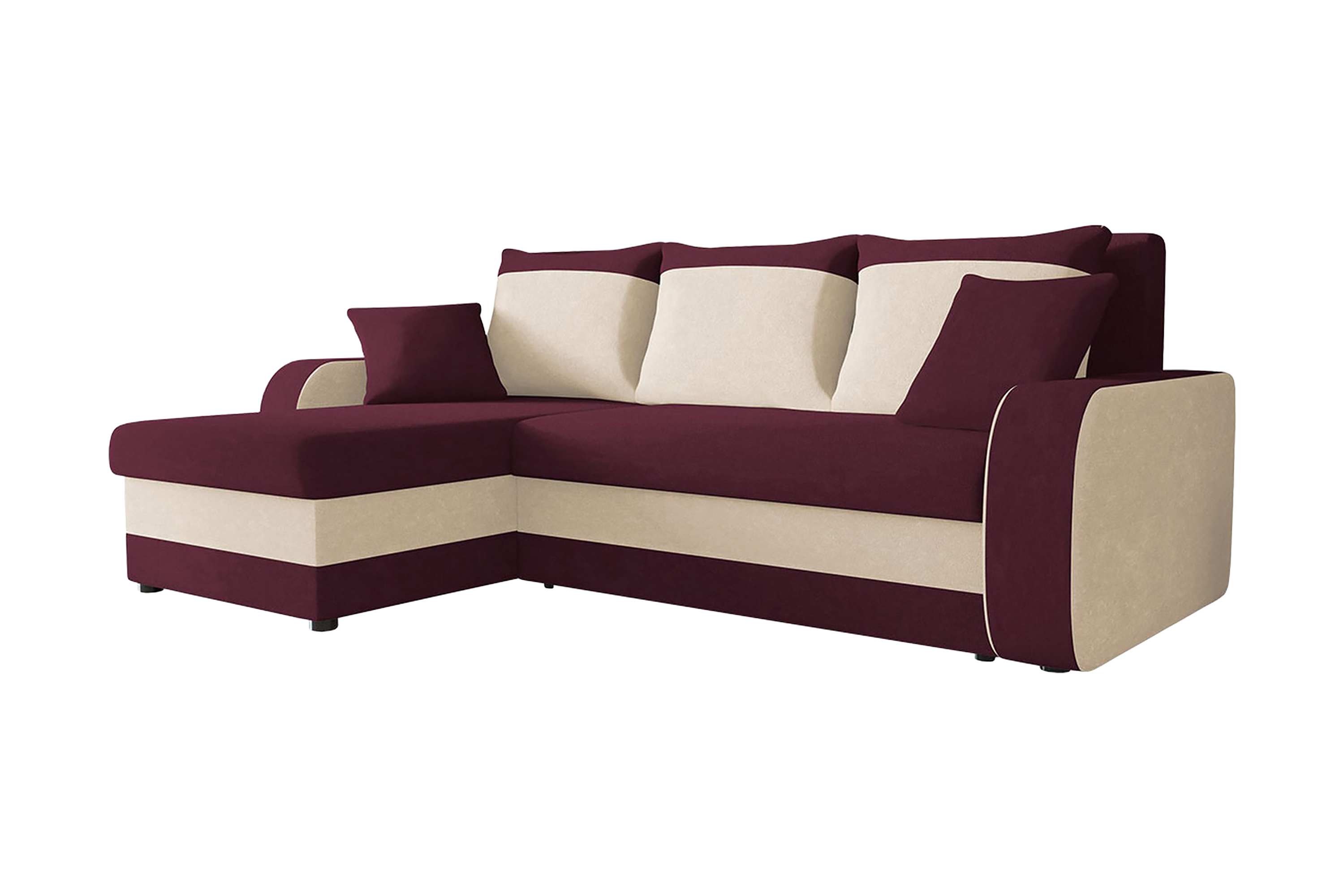 3-sits Hörnbäddsoffa Nyarp Universal Vit/Röd