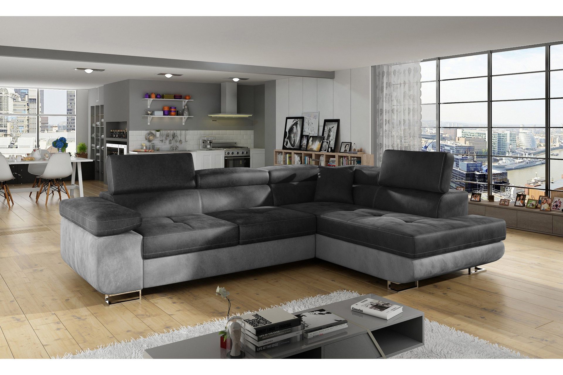 Bobis B&auml;ddsoffa med Sch&auml;slong H&ouml;ger - Gr&aring;