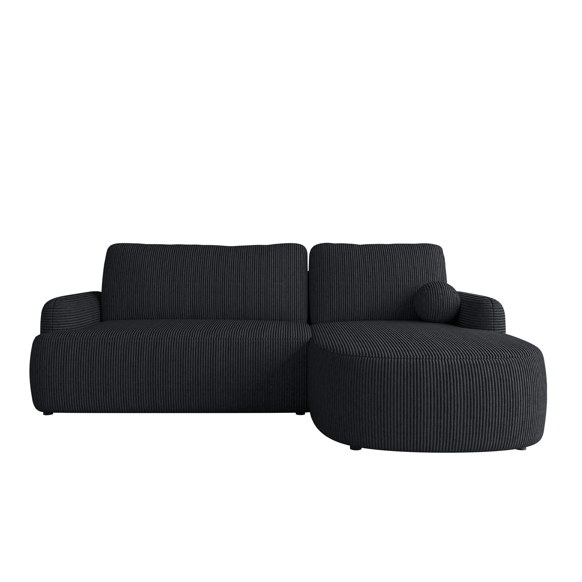 Branrel 3-sits Soffa med divan - svart