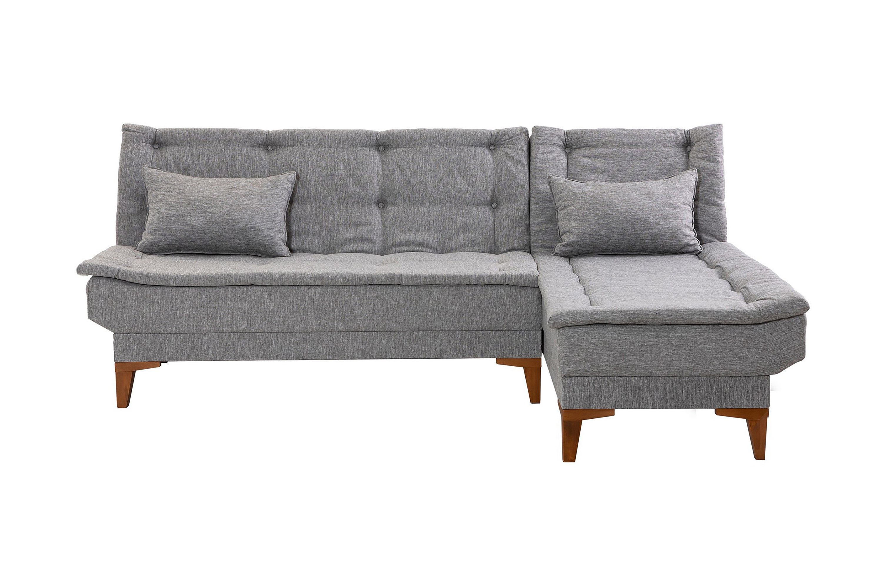 Bäddsoffa m-Divan Longburn 4-sits 107x205 Grå