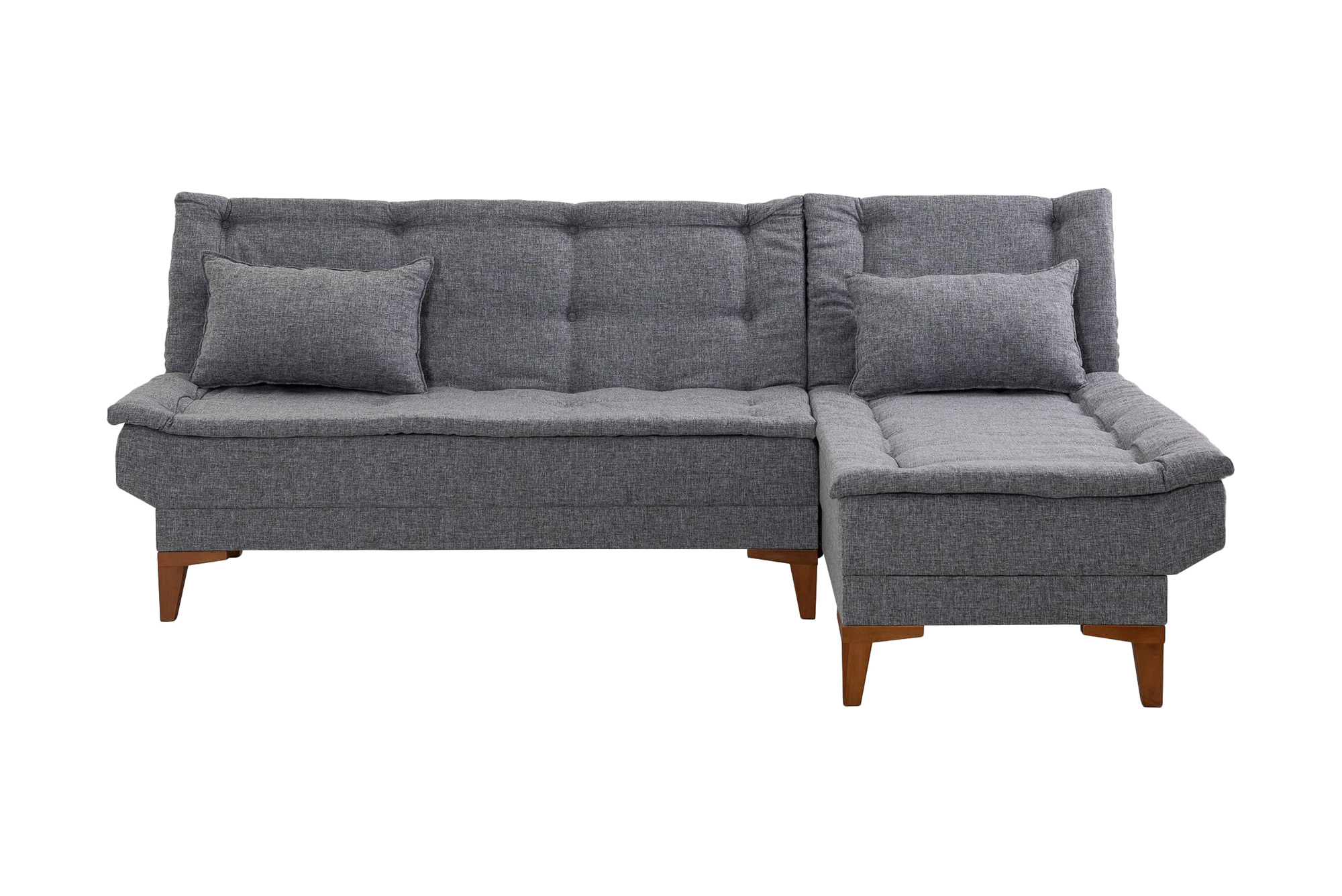 Bäddsoffa m-Divan Longburn 4-sits 107x205 Mörkgrå