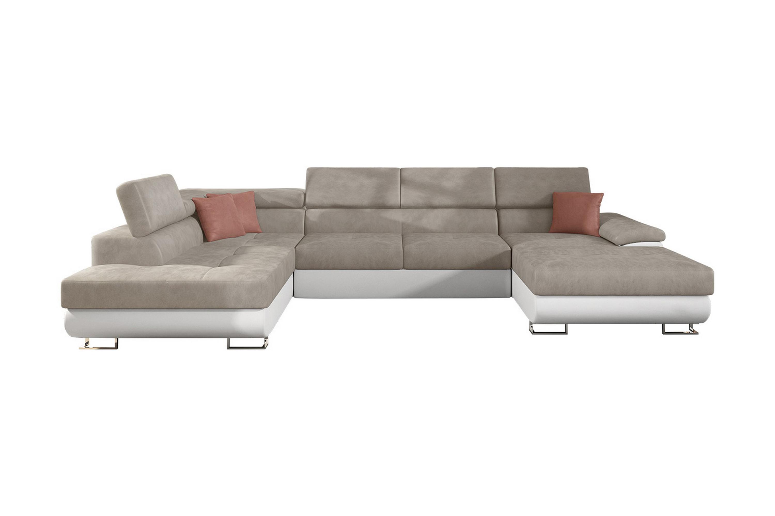 Bäddsoffa m-Divan och Schäslong Oertel Förvaring 4-sits 270 Beige