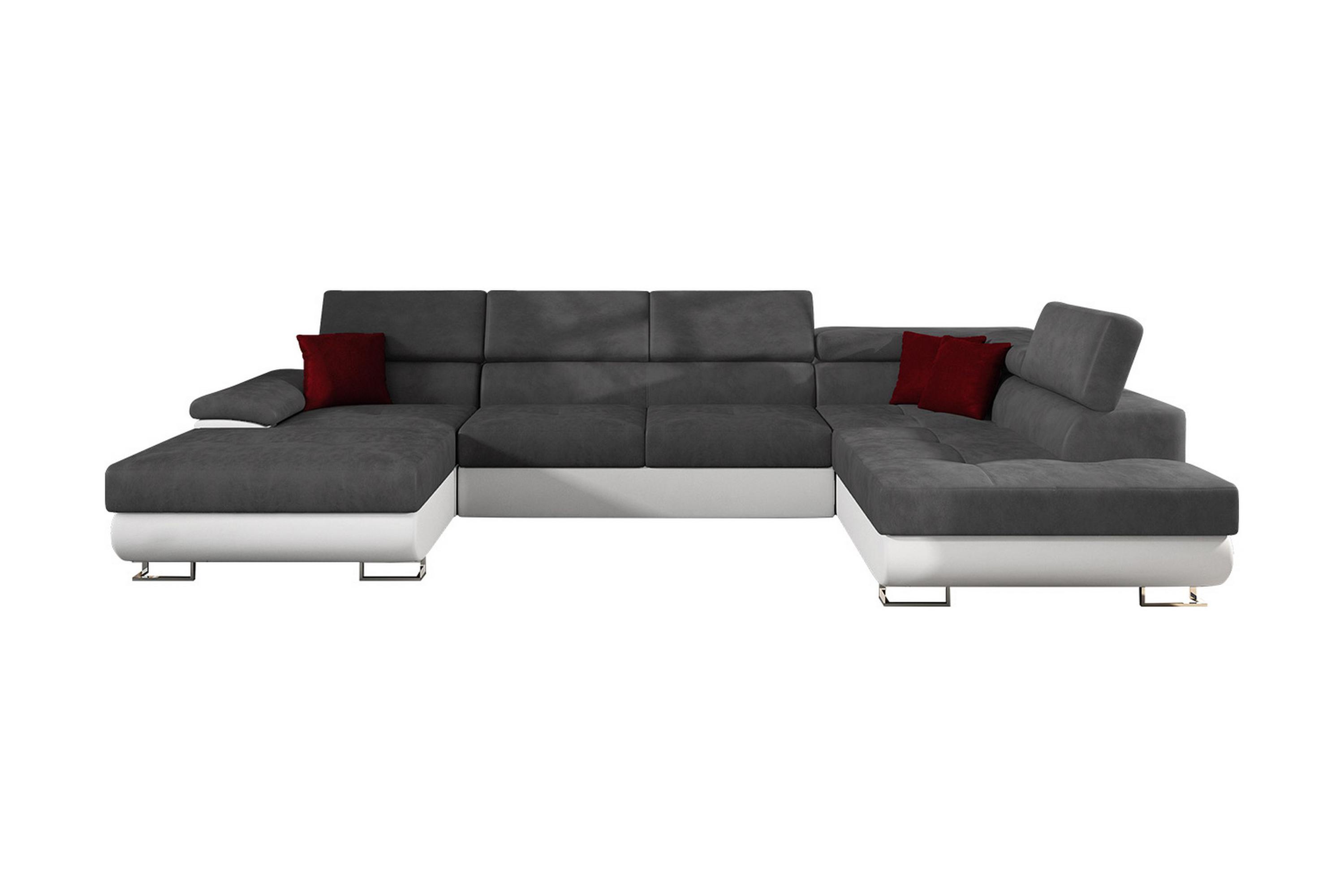 Bäddsoffa m-Divan och Schäslong Oertel Förvaring 4-sits 270 Grå