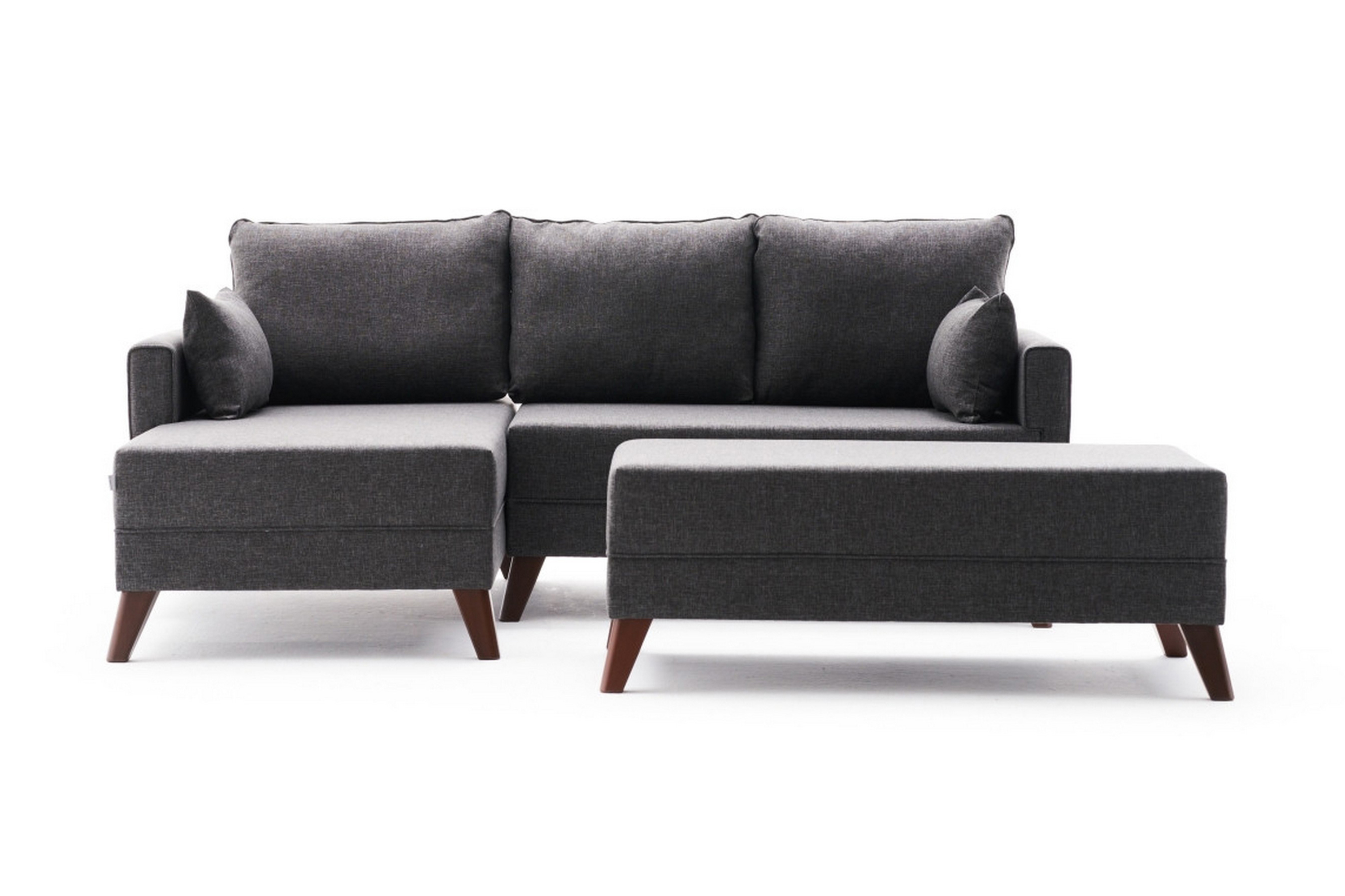 Bäddsoffa med Divan Burundi Mini Vänster Antracit/Brun