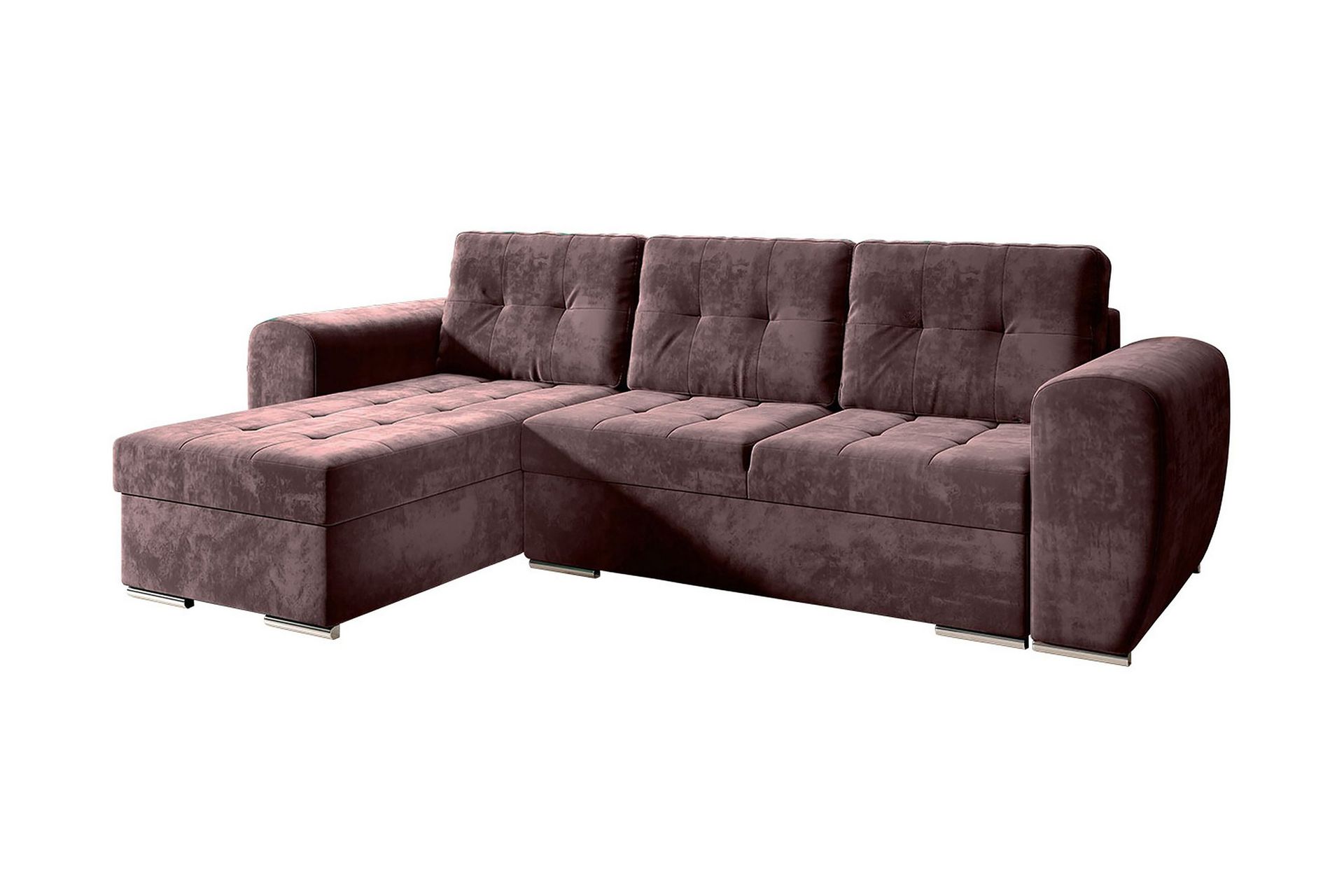 Bäddsoffa med divan - Lila