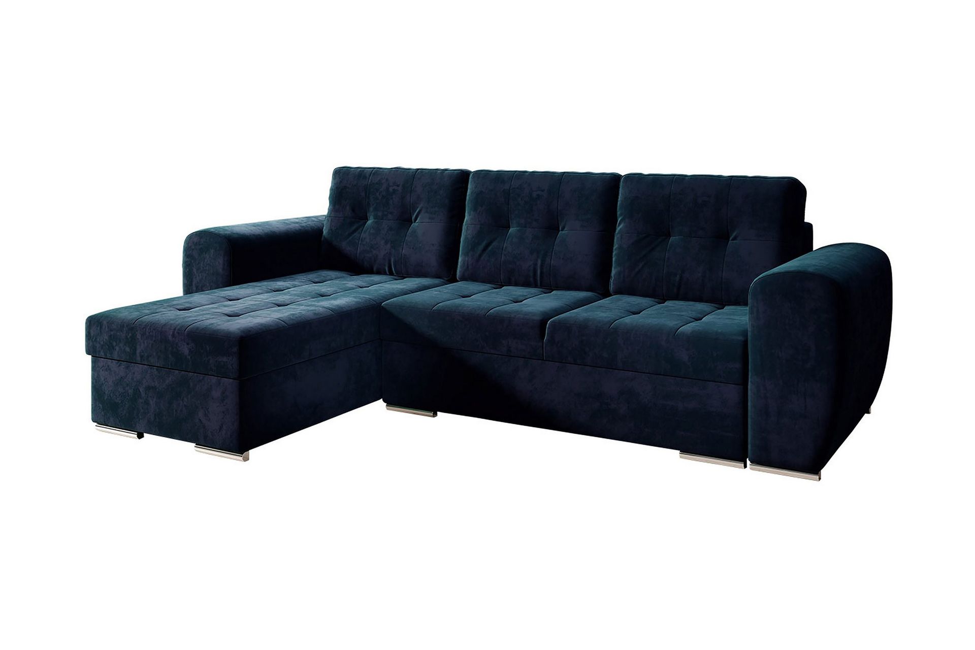 B&auml;ddsoffa med divan - Svart