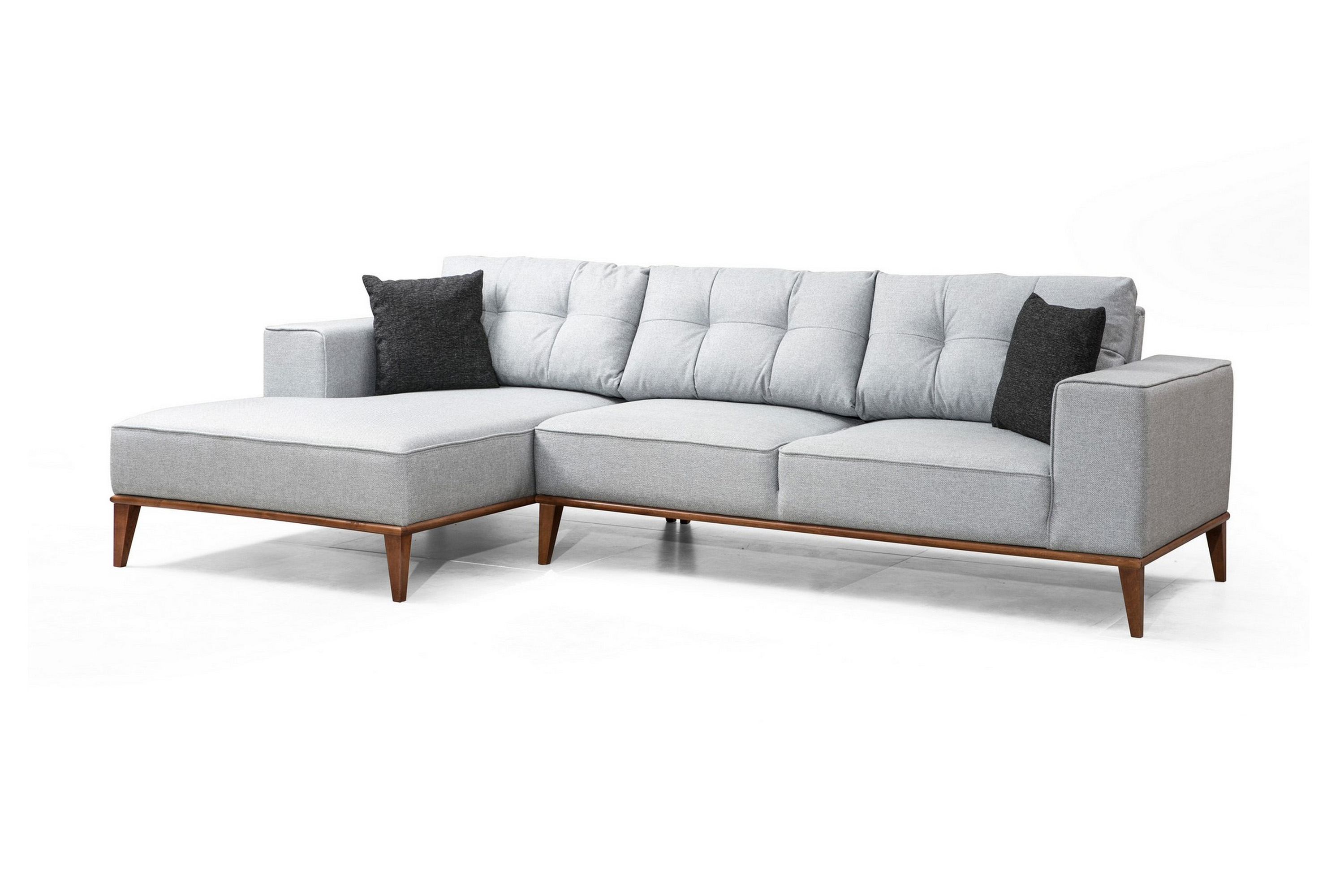Bäddsoffa Niziolek med Divan Vänster Grå