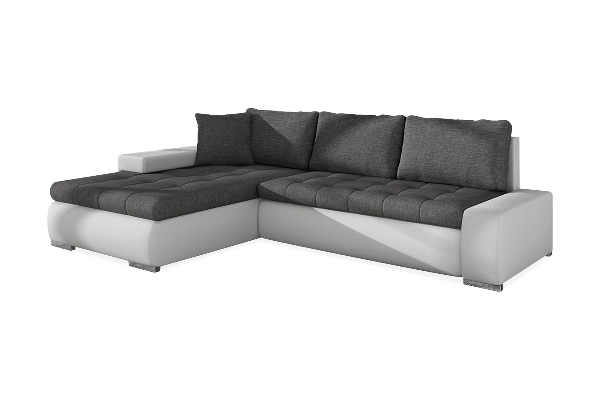 Cerys Divanbäddsoffa 265x185x85 cm Universal - Grå/Vit