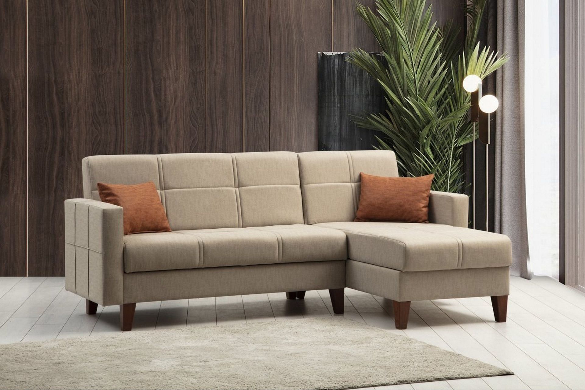 Darcia B&auml;ddsoffa m. Divan 3-sits - Beige
