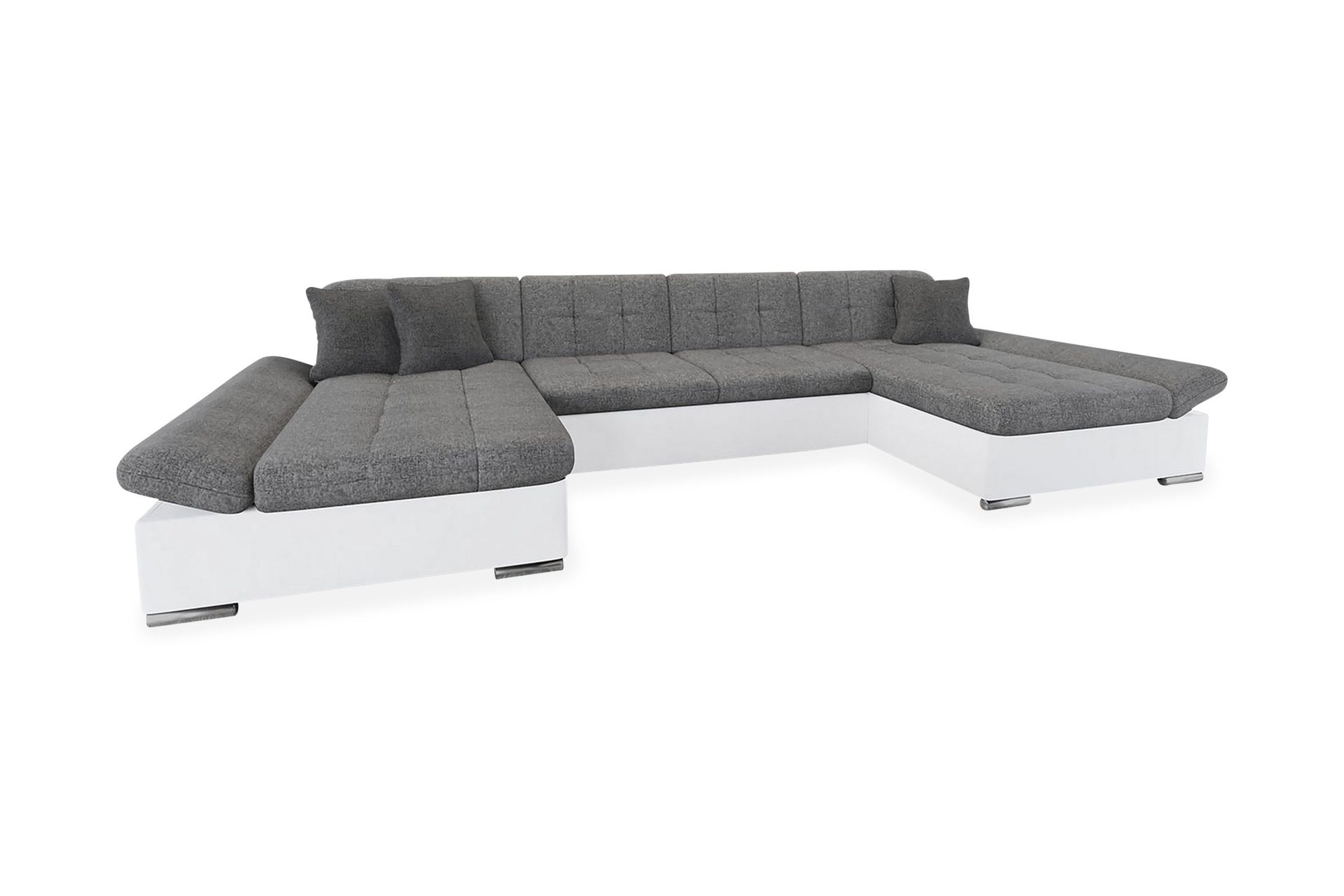 Dewitt 3-sits Bäddsoffa i Tyg och Läder - VitGrå