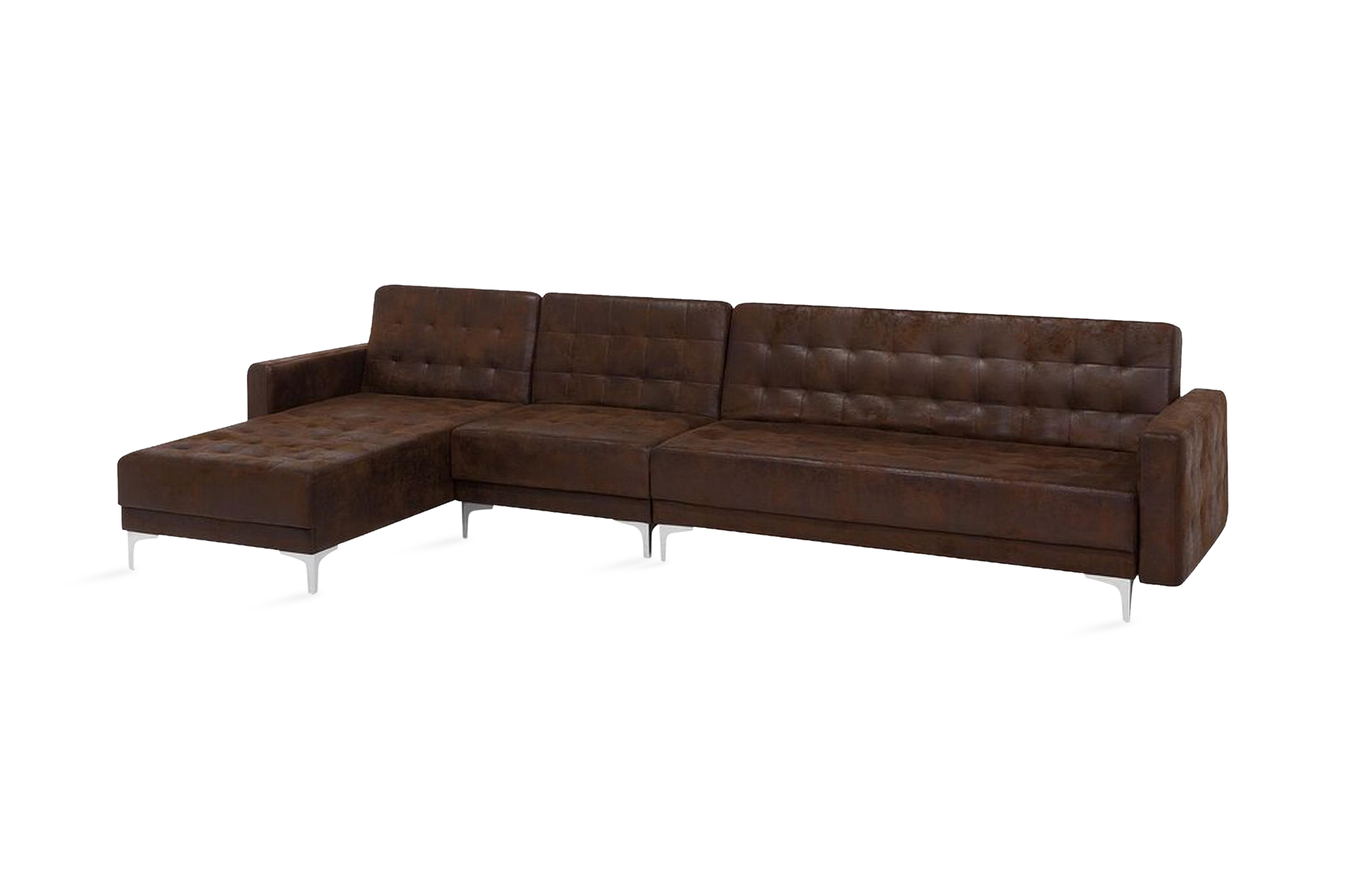 Hörnbäddsoffa Westerleigh Large Höger Konstläder Brun