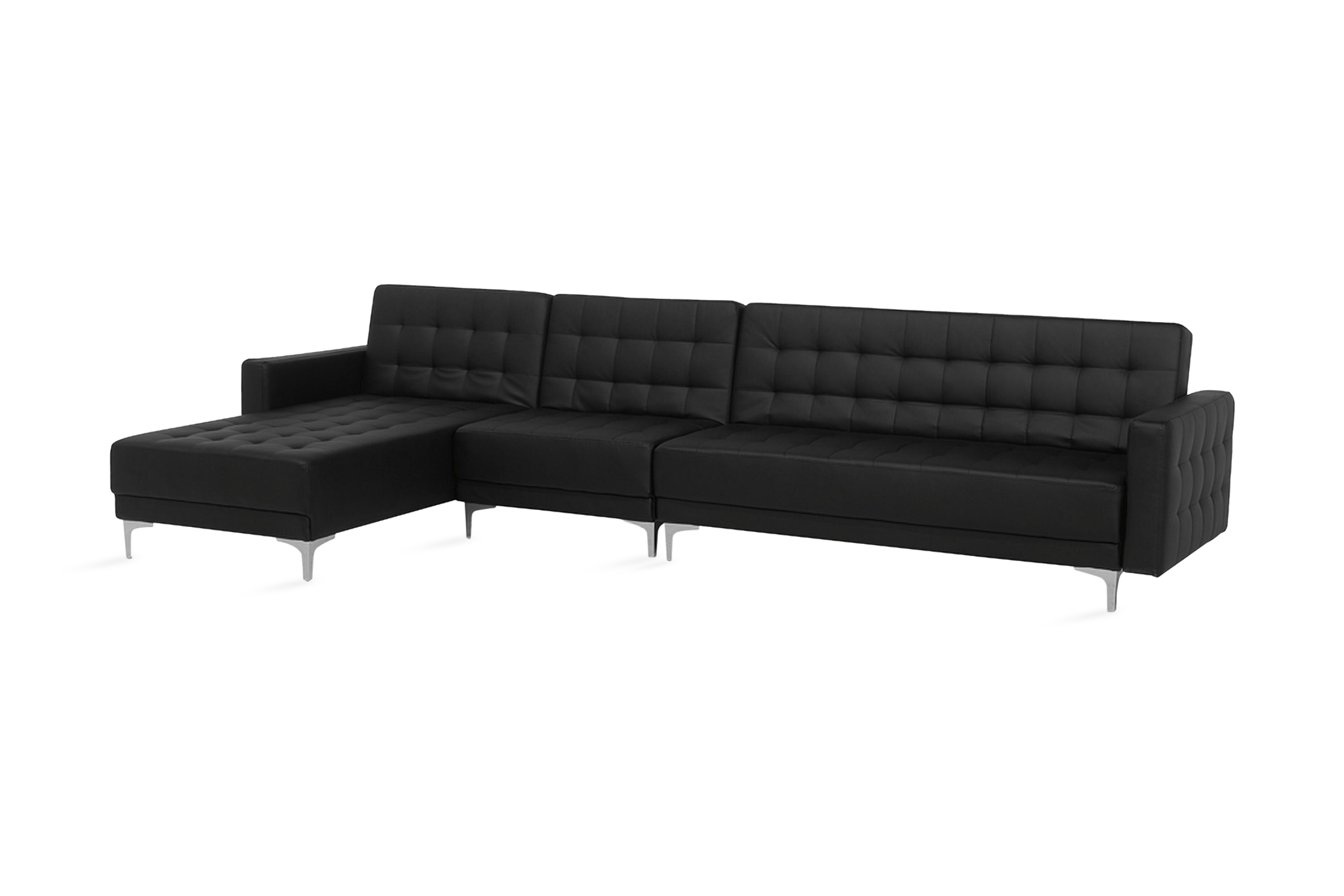 Hörnbäddsoffa Westerleigh Large Höger Konstläder Svart
