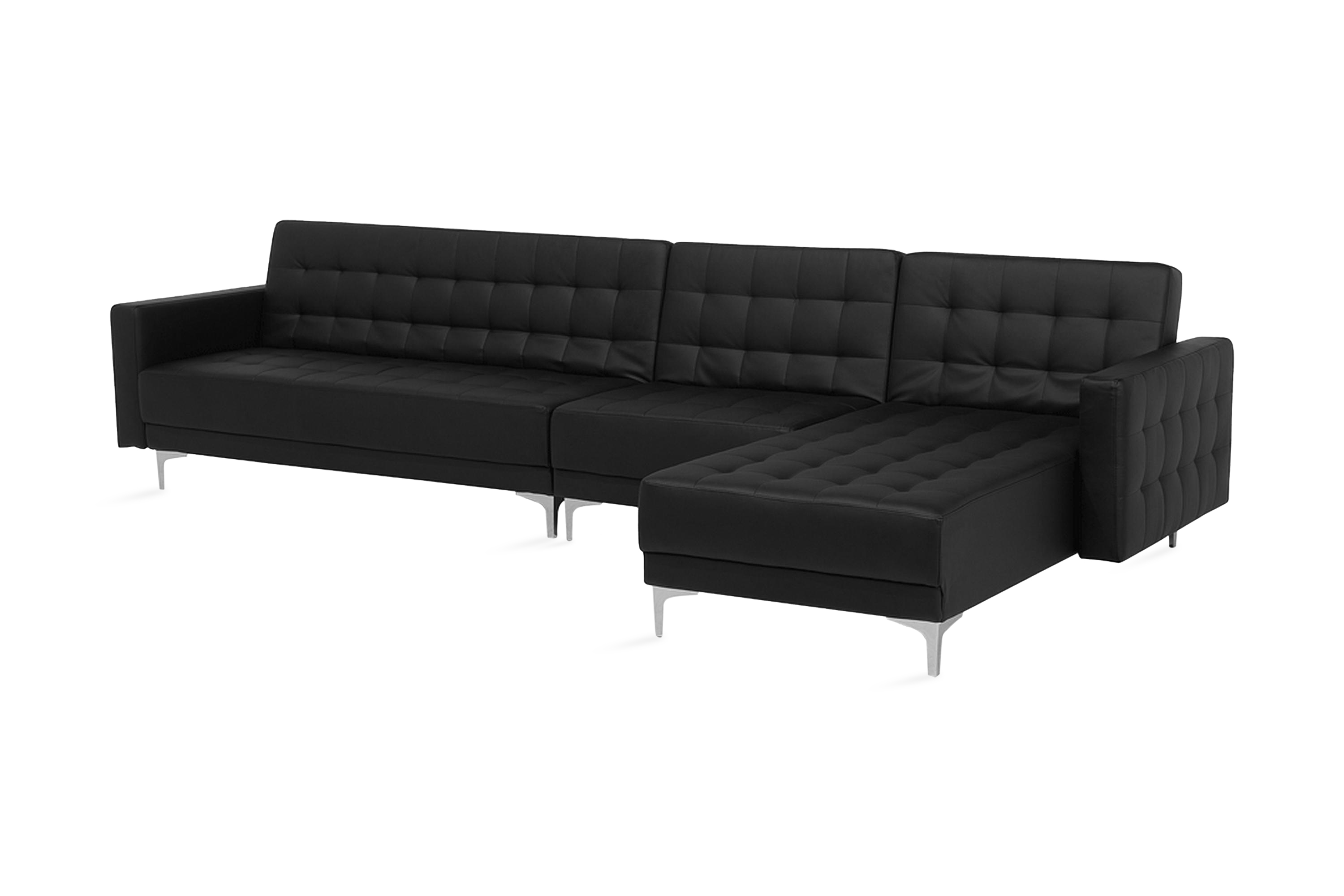 Hörnbäddsoffa Westerleigh Large Vänster Konstläder Svart