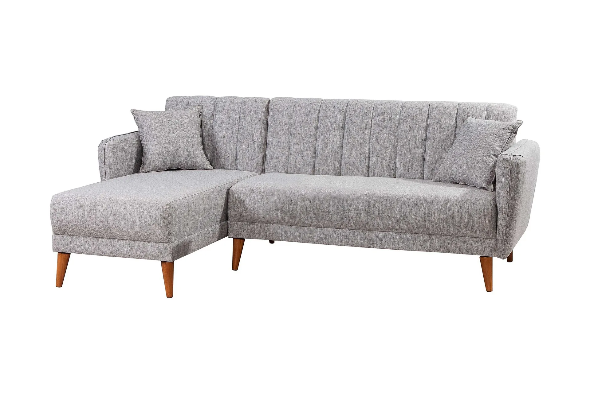 Lepinas Bäddsoffa med Divan Vänster - Grå/Natur