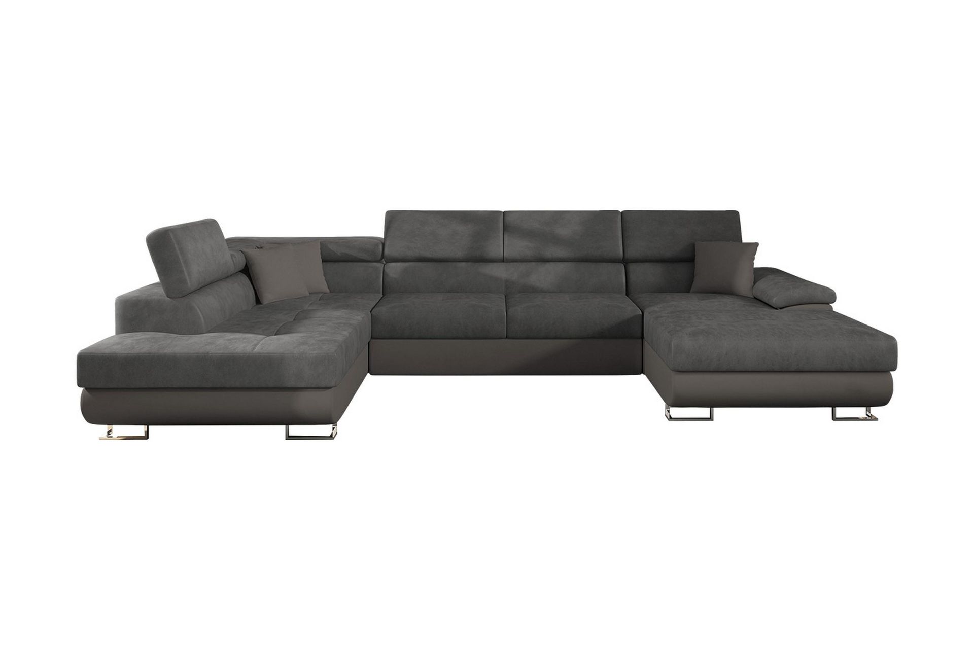 Reginia B&auml;ddsoffa m. Divan och Sch&auml;slong F&ouml;rvaring 4-sits - Gr&aring;