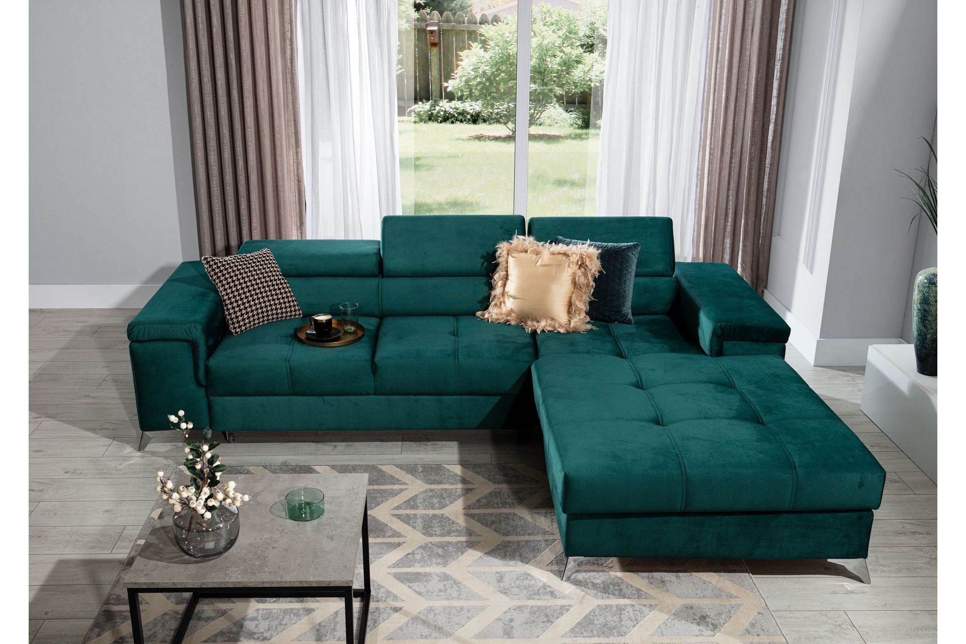 Ricardone 3-sits B&auml;ddsoffa m. Divan - Gr&ouml;n