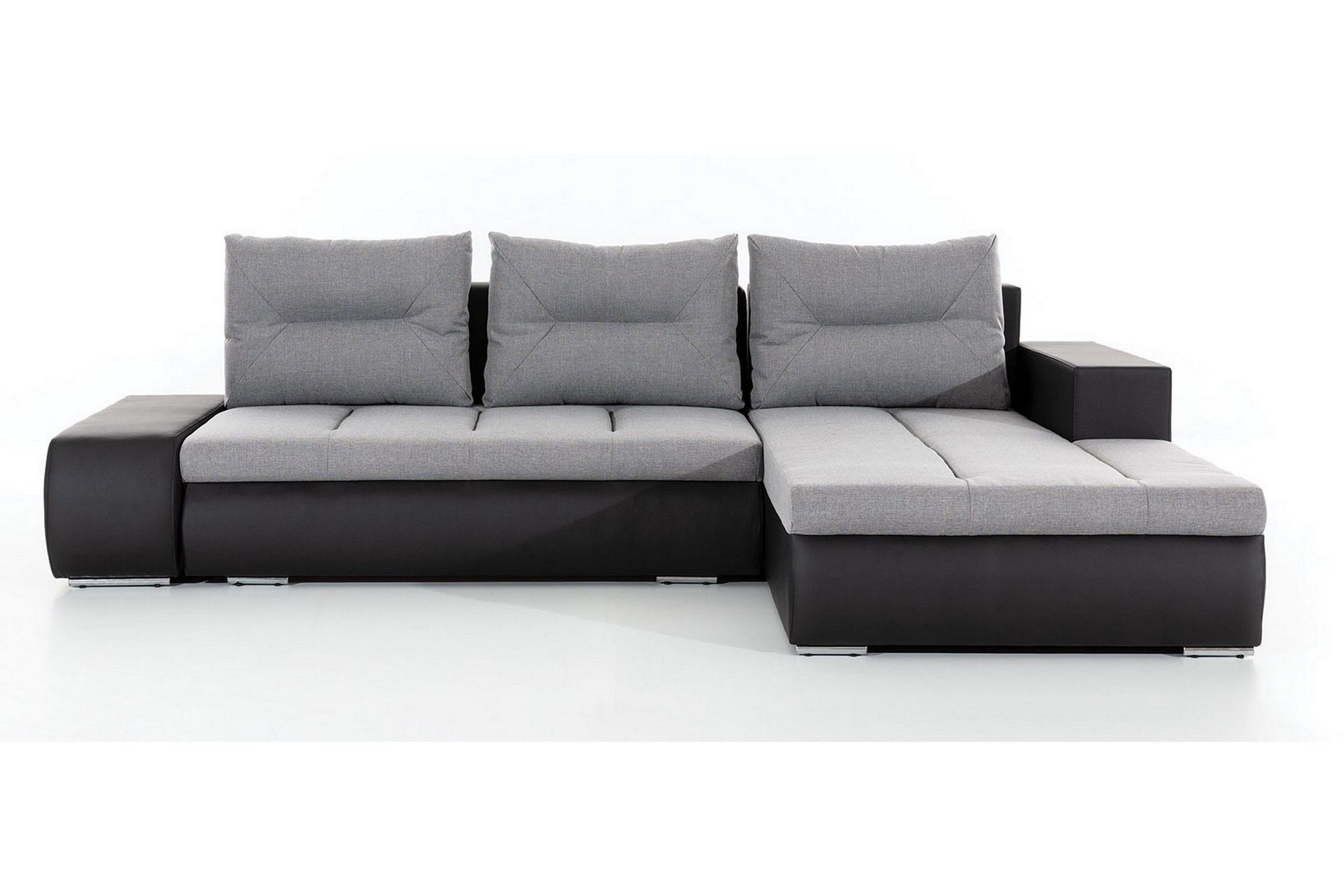 rodeche 3-sits bäddsoffa m. divan med förvaring - ljusgrå