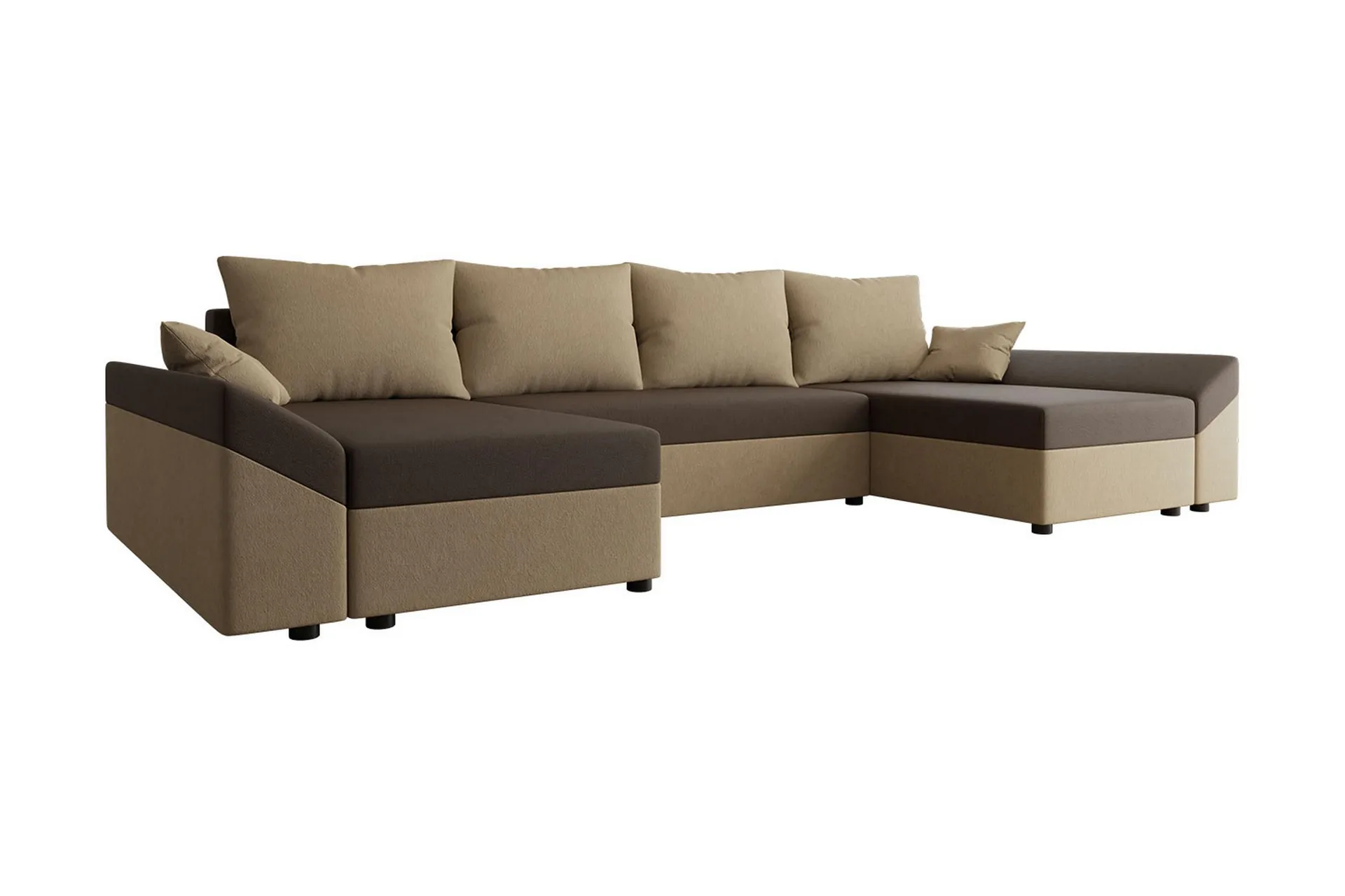 rosaria 5-sits bäddsoffa - brun/beige