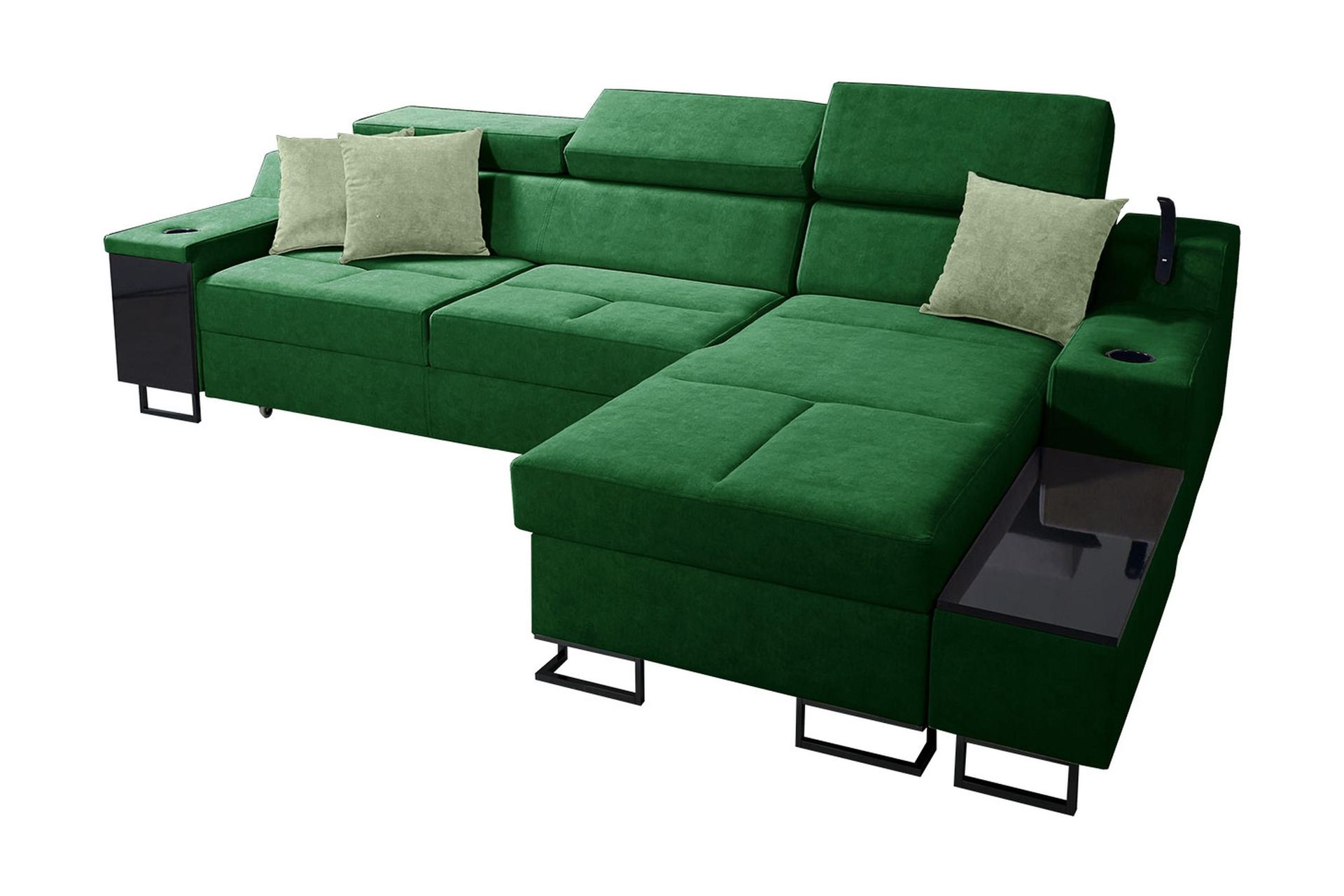 Seginus Bäddsoffa m. Divan Förvaring 3-sits 226x127 - Grön